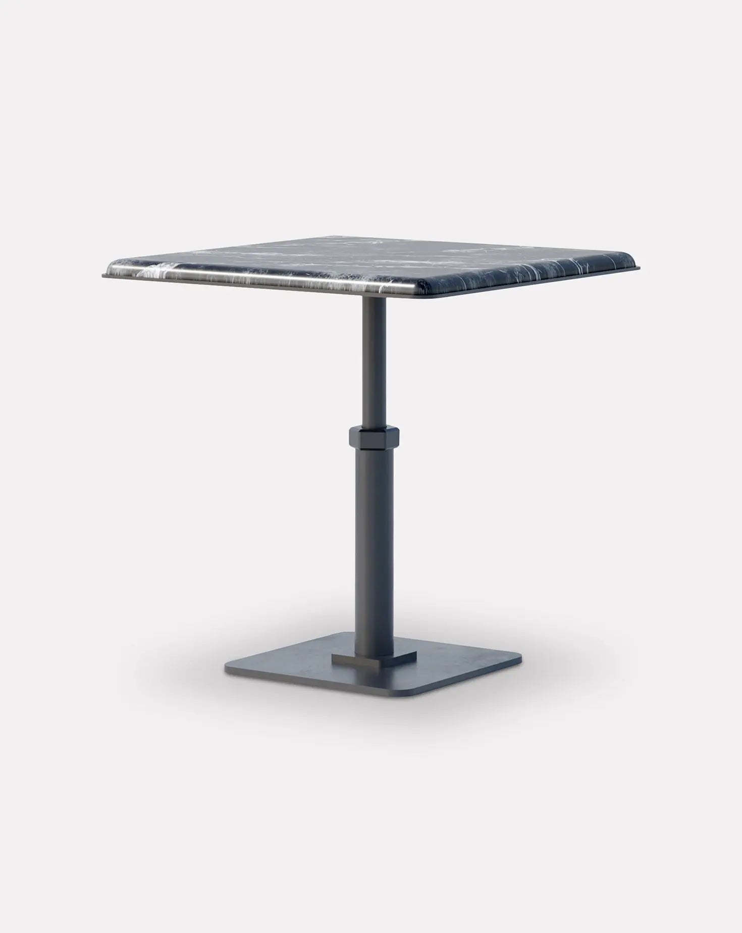 Pedestal Grigio and Steel Square Side Table Gabriel Scott