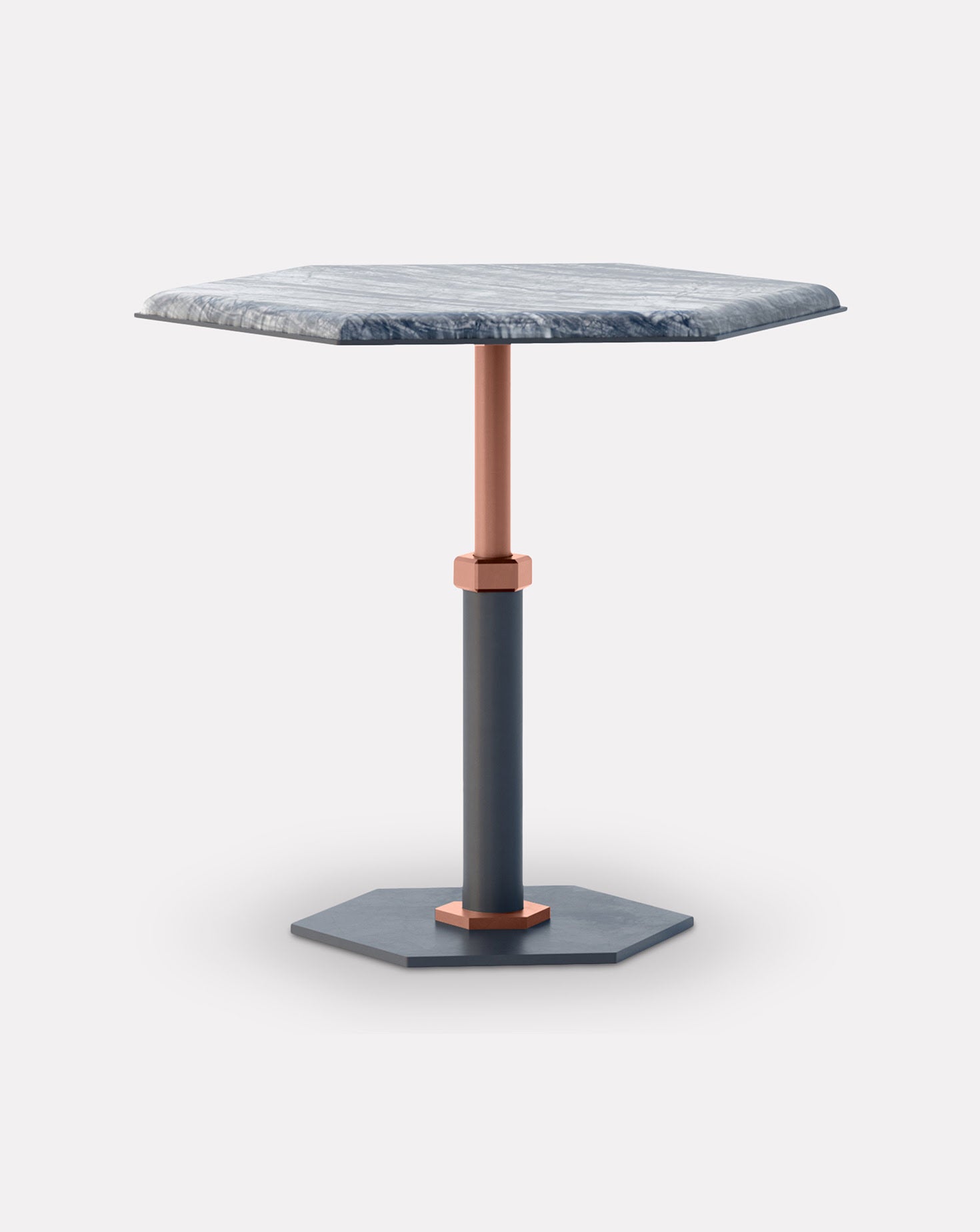 Pedestal Wave Hexagon Side Table