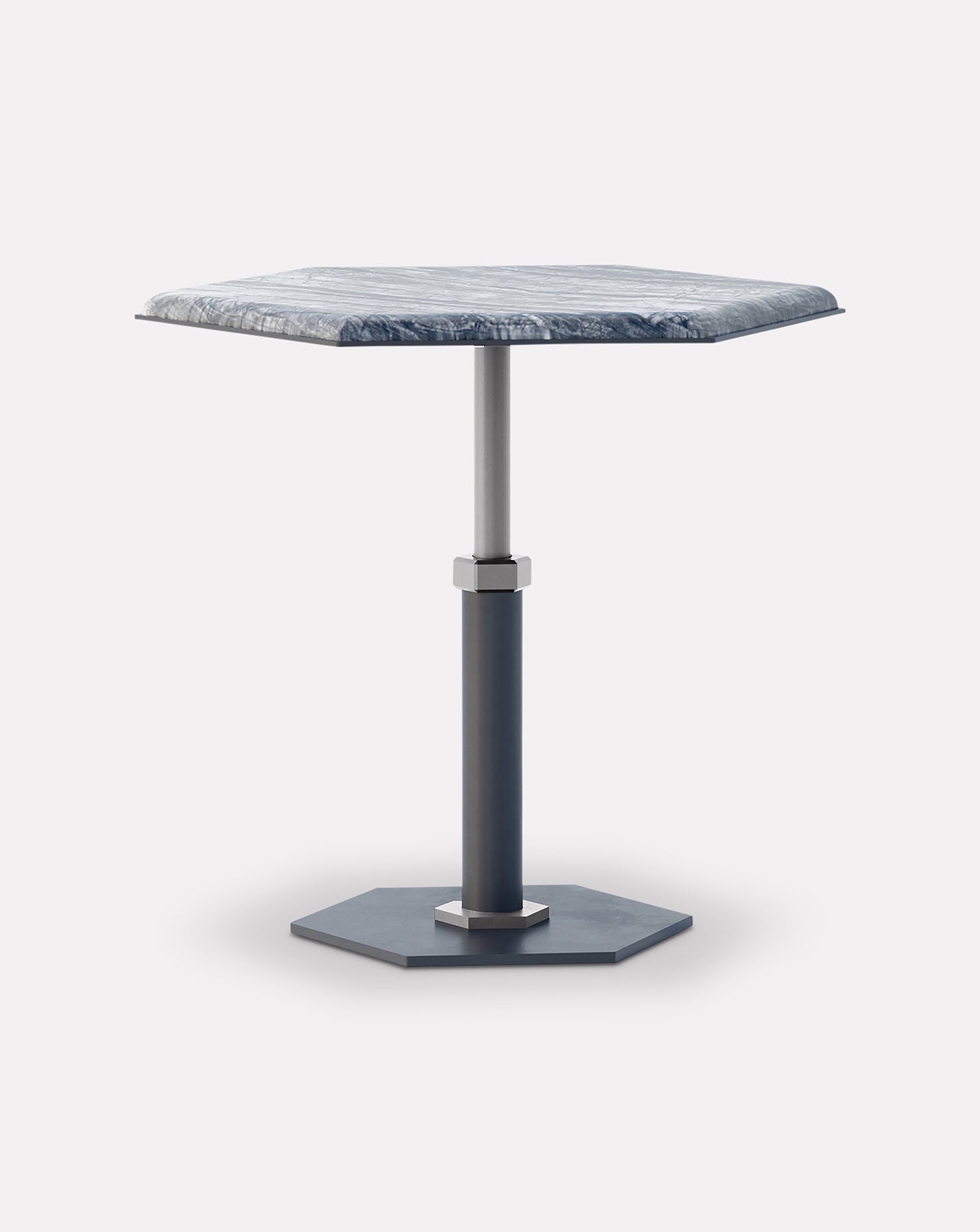 Pedestal Wave Hexagon Side Table