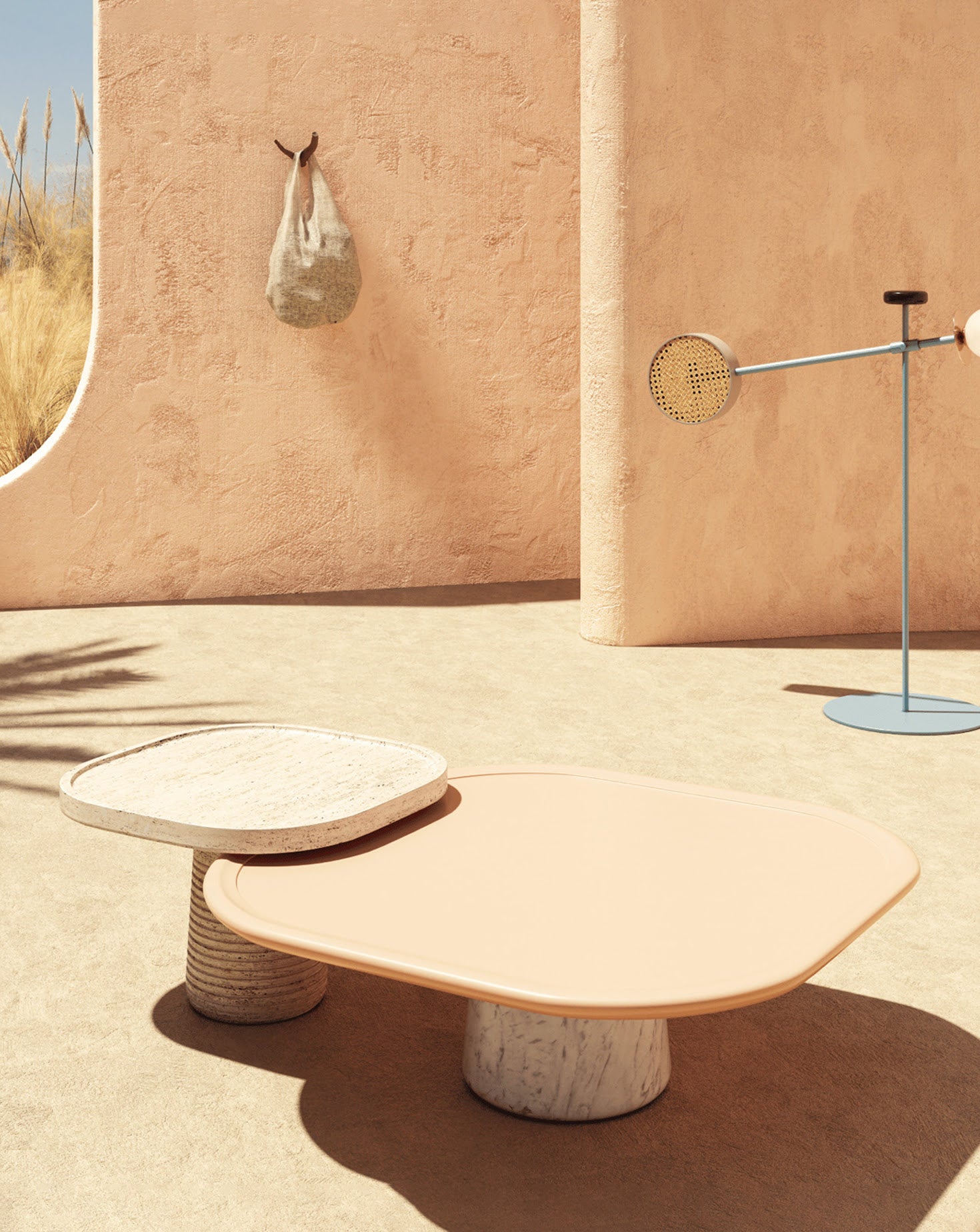 Poppy Travertine Side Table