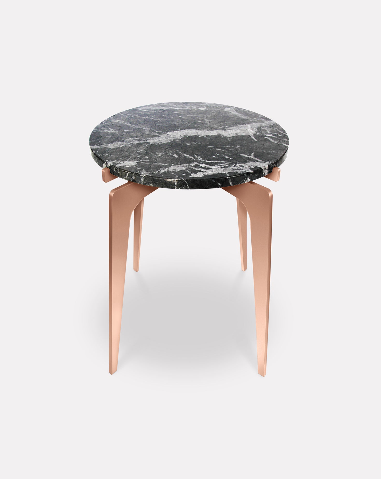 Prong Grigio Marble Side Table