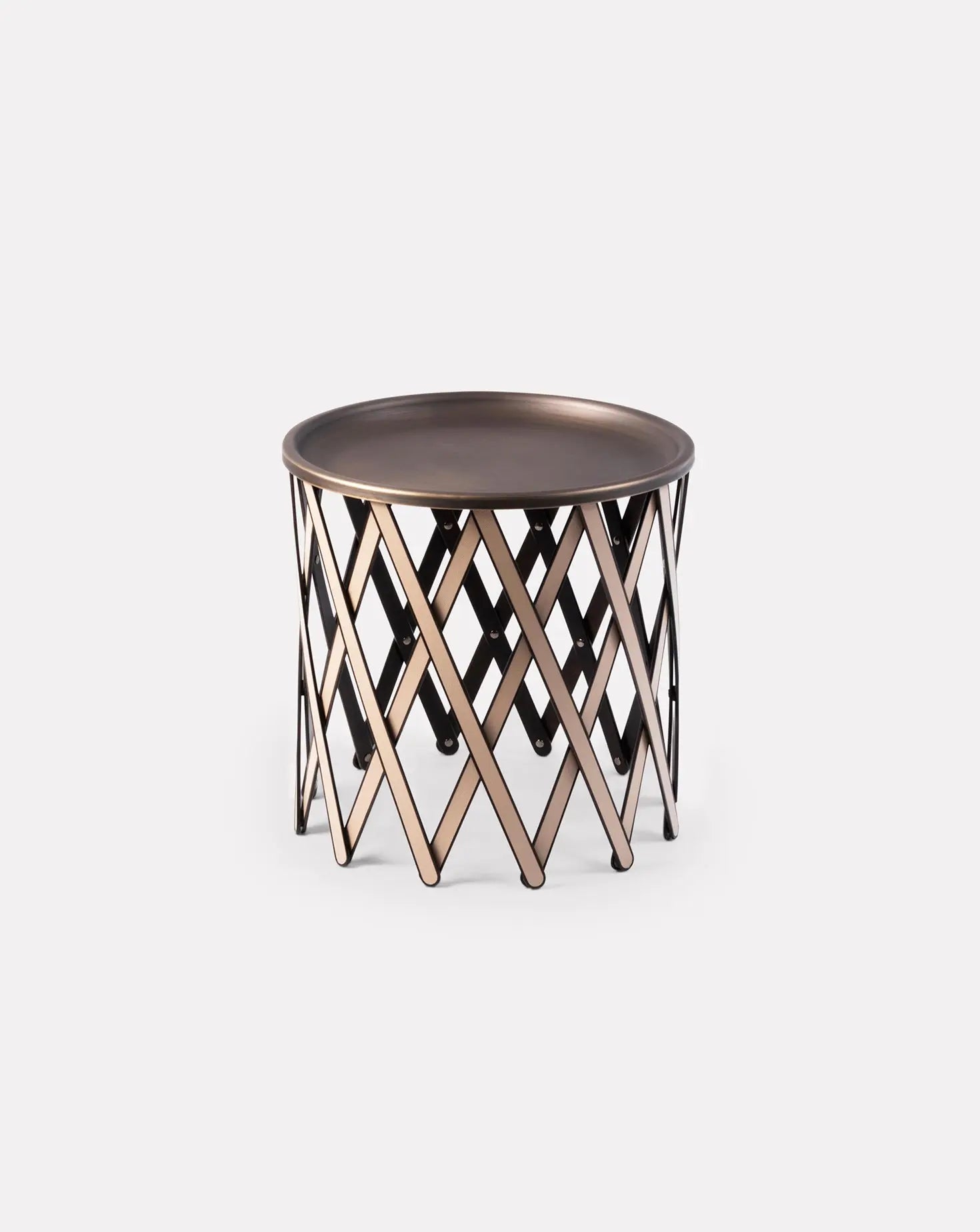 Safari Brown Leather Folding Table Pinetti