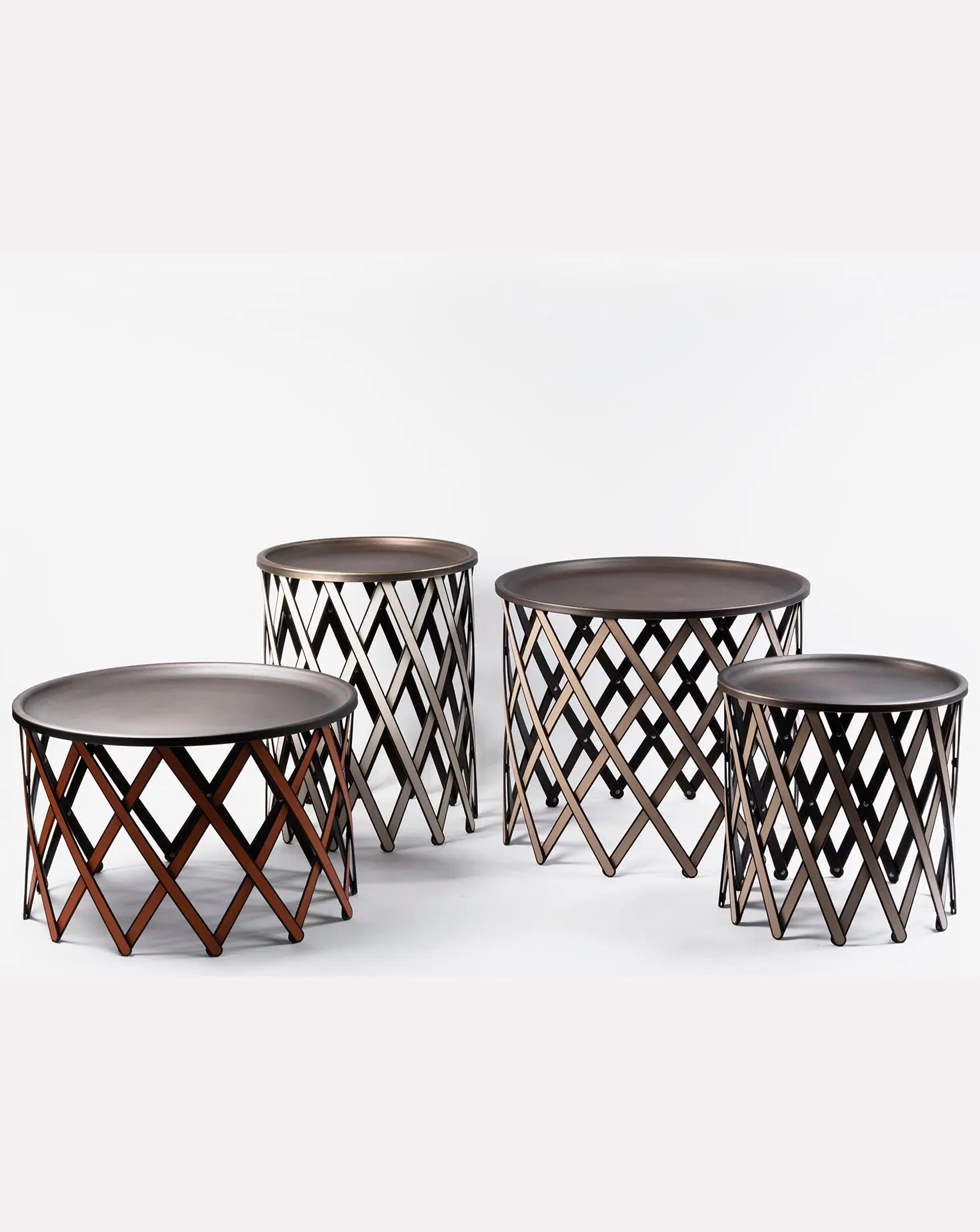 Safari Brown Leather Folding Table Pinetti