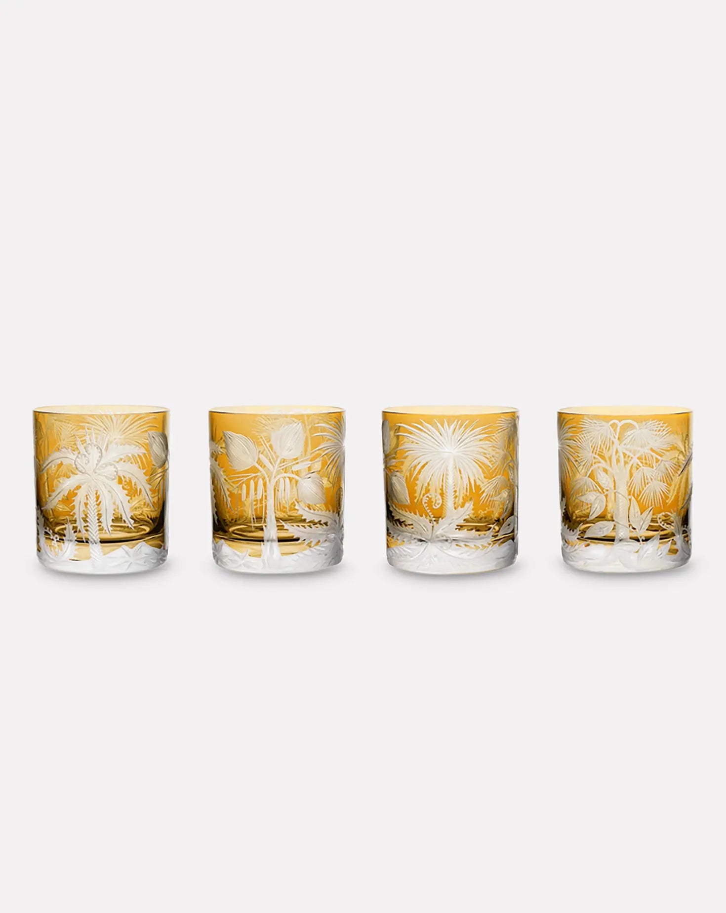Set of 4 Amber Primeval DOF Glasses Artel