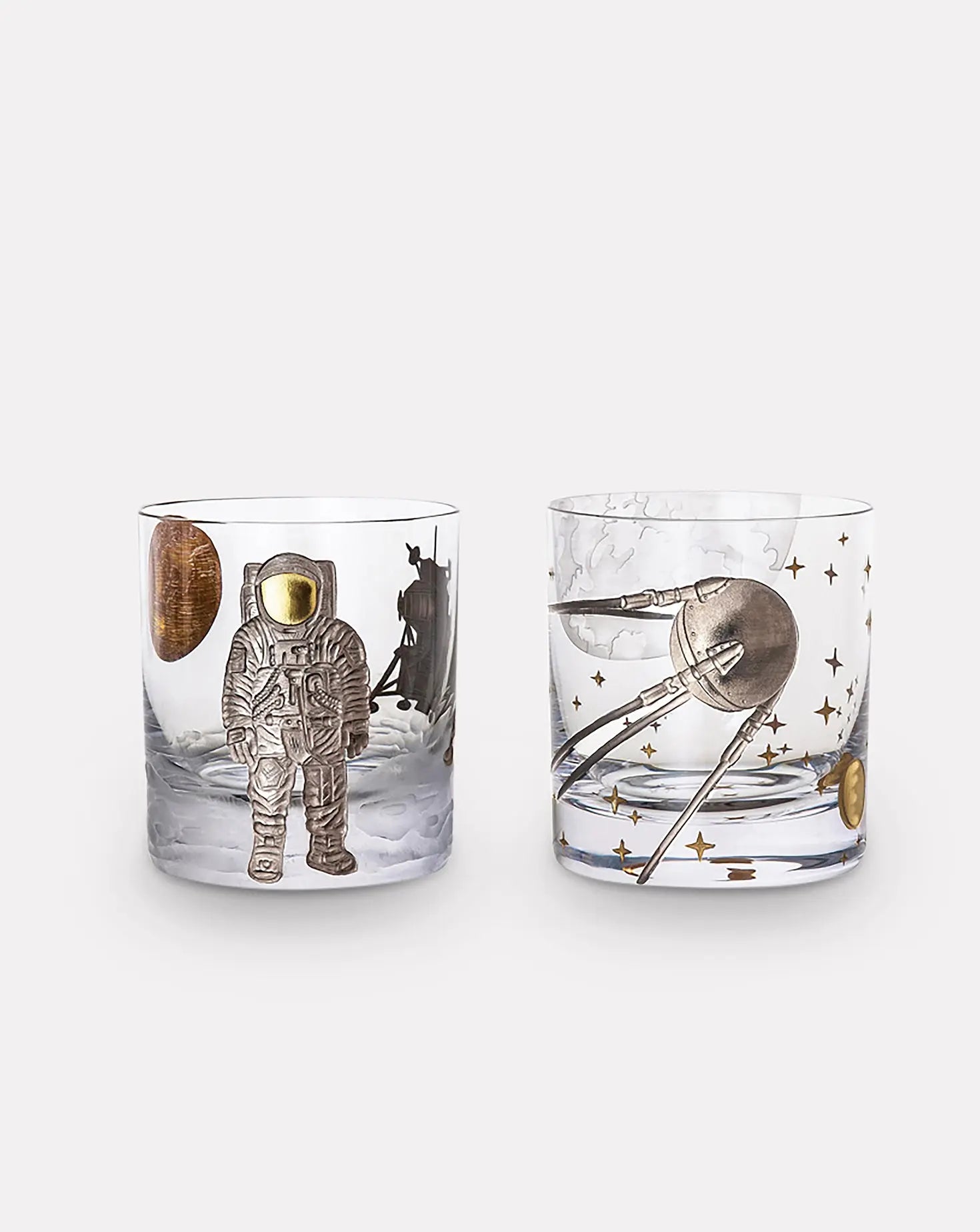 Set of 4 Space DOF Glasses & Apollo Decanter Artel