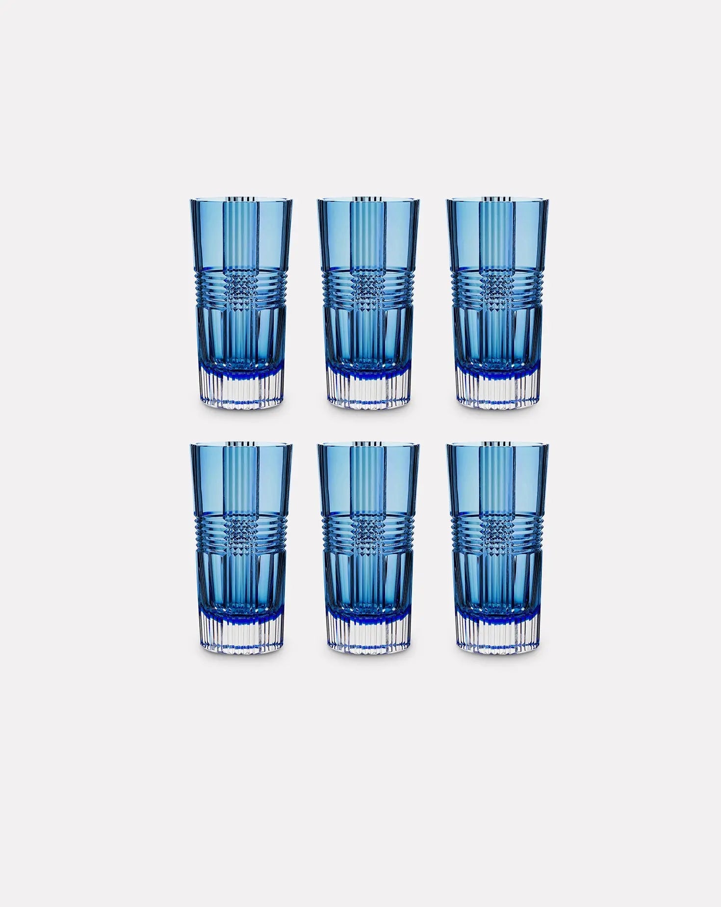 Set of 6 Blue Viden Highball Glasses Artel
