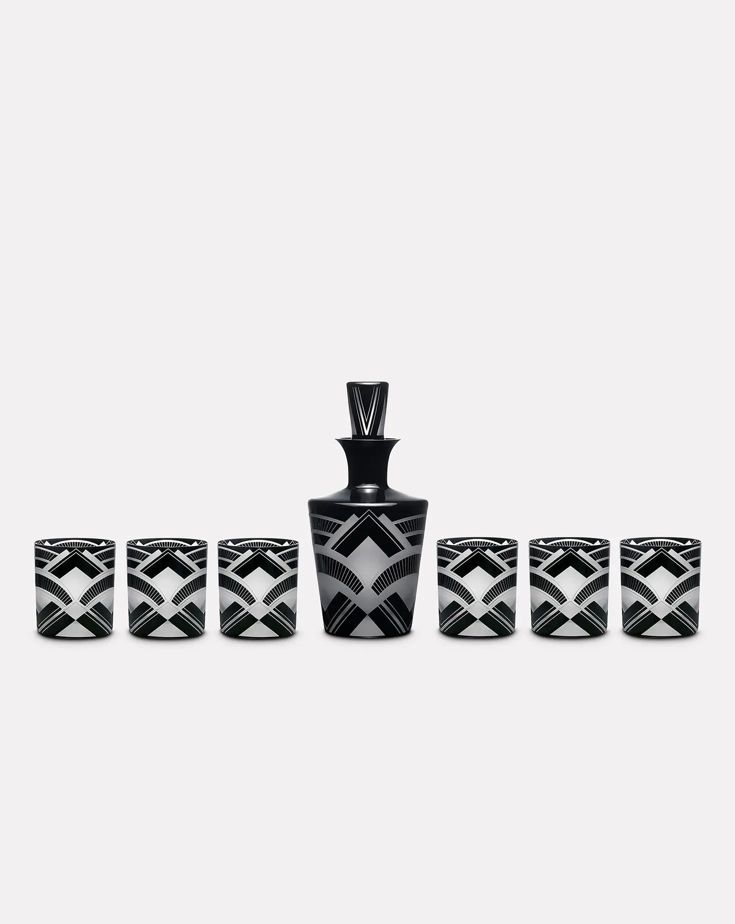 Set of 6 Deco DOF Glasses and Decanter Artel