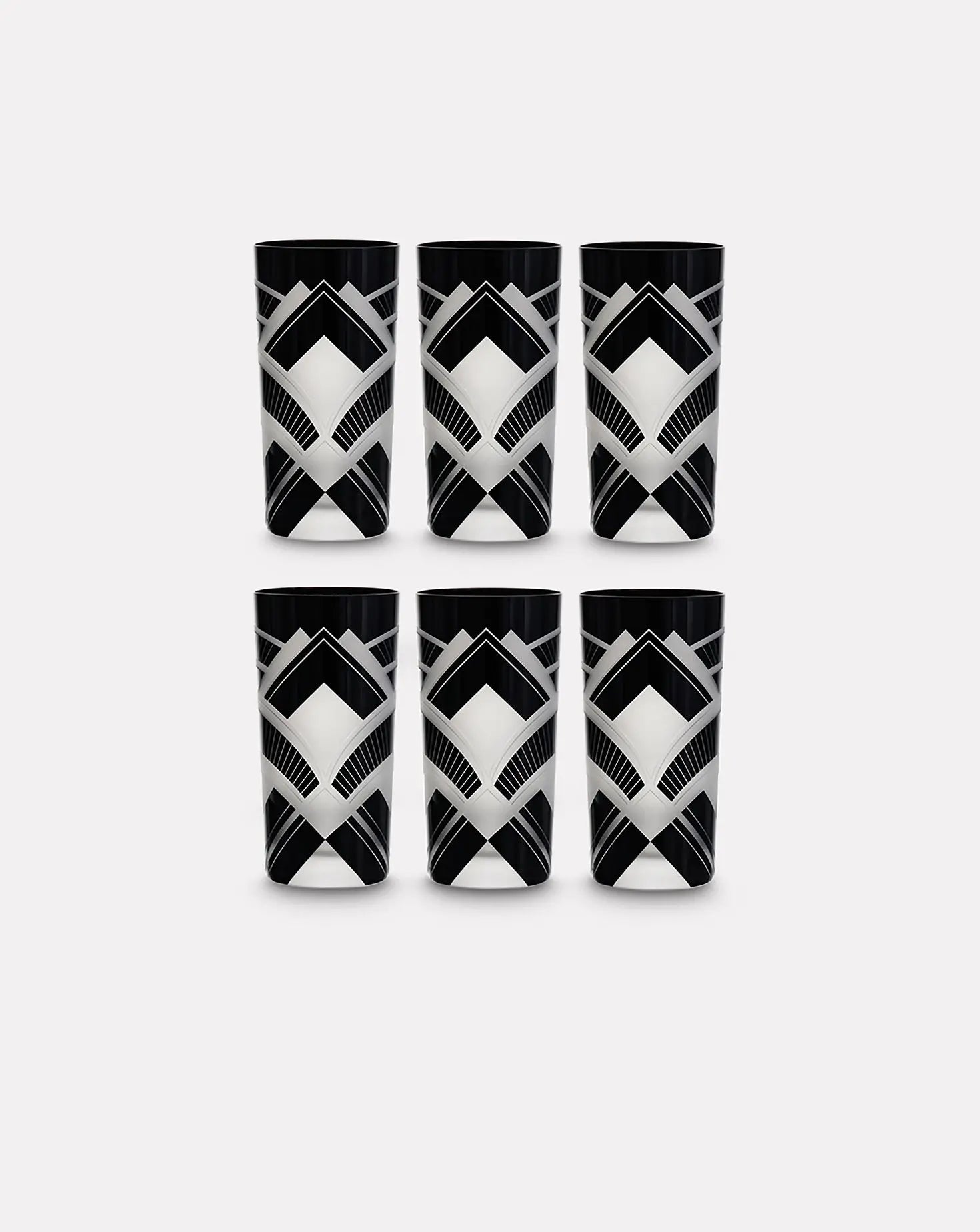 Set of 6 Deco Highball Glasses Artel