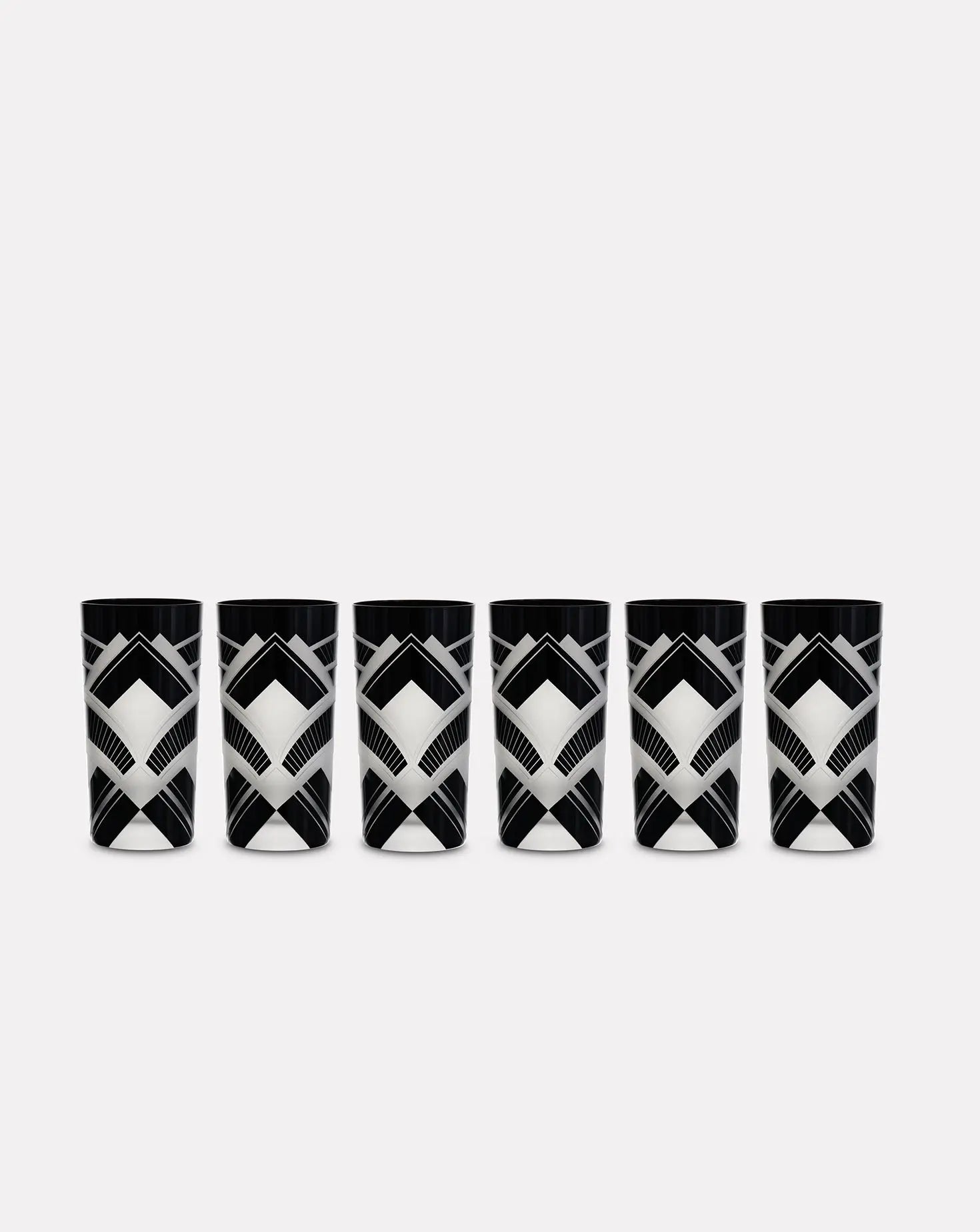 Set of 6 Deco Highball Glasses Artel