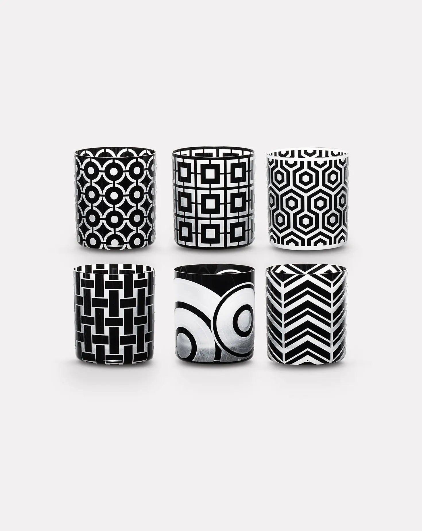 Set of 6 Graphic Collection Small Tumbler Glasses Artel