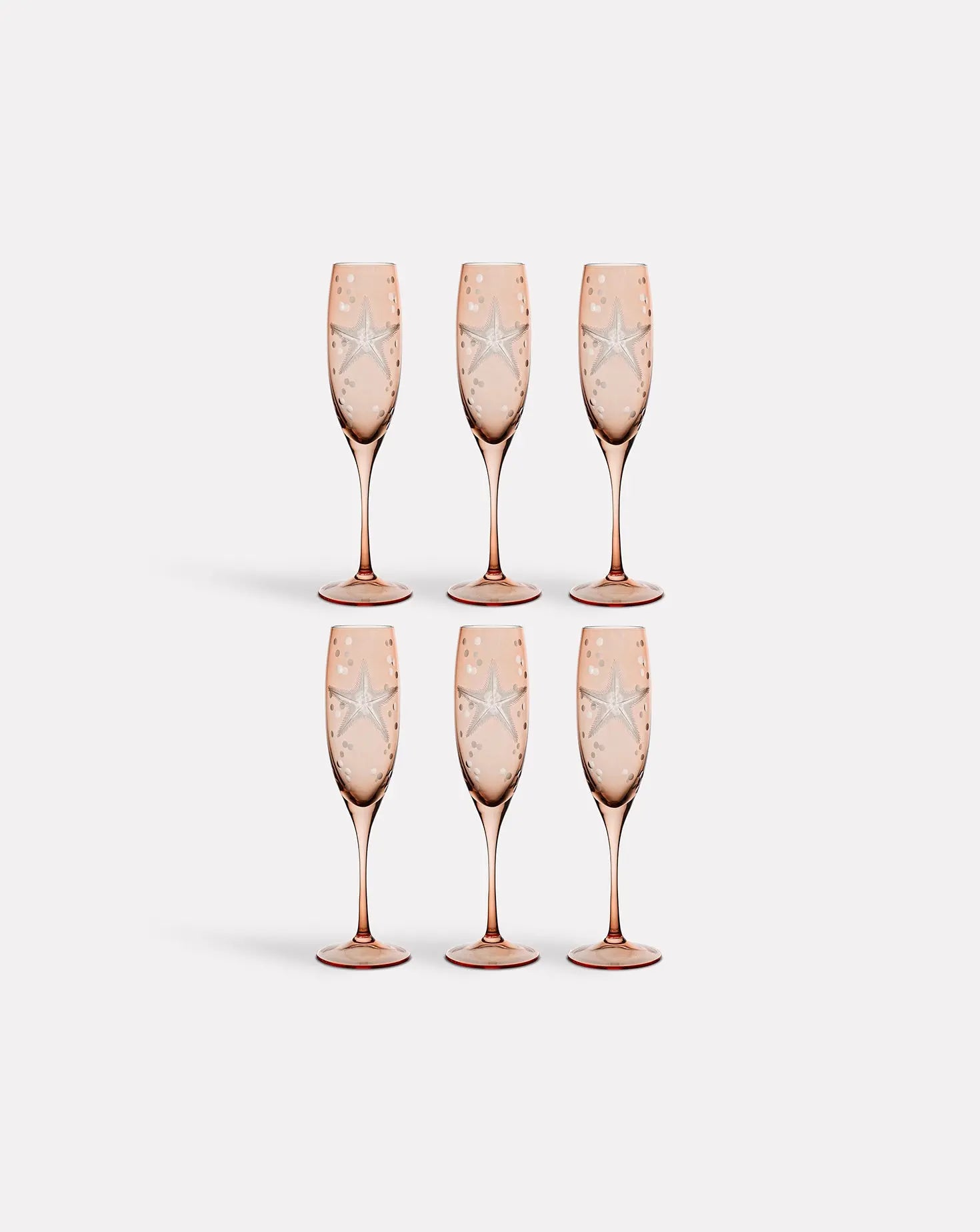 Set of 6 Sea Life Starfish Wine Flute Artel