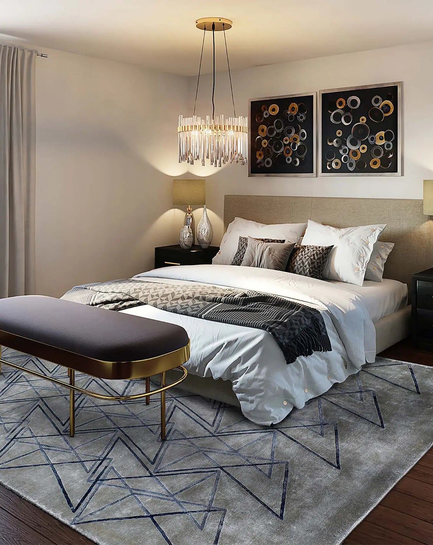 Tangent Grey Blue Rug Hands