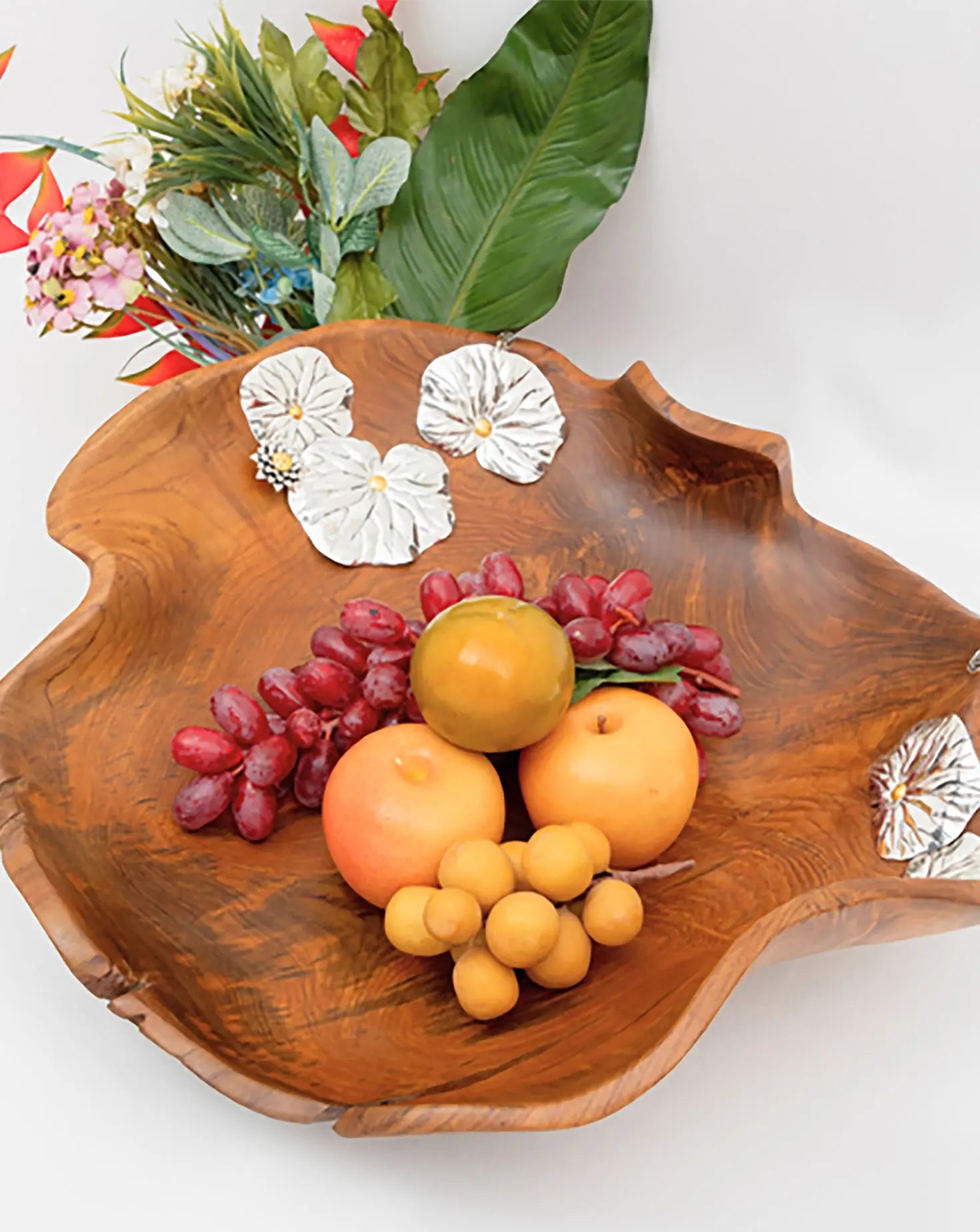 Teak Lotus Pond Bowl Lotus Arts de Vivre