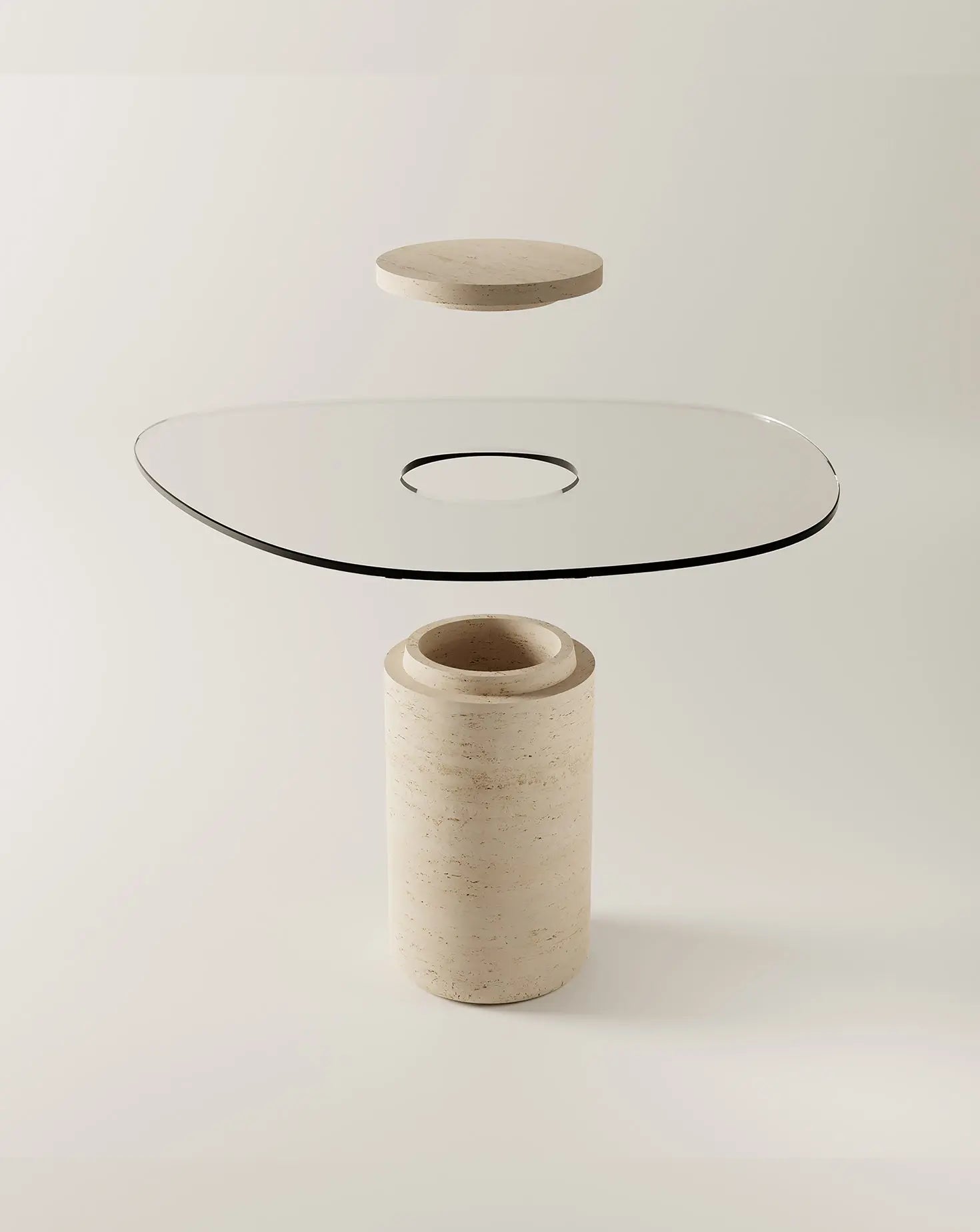 The U Line Uufo Travertine Table Burgio