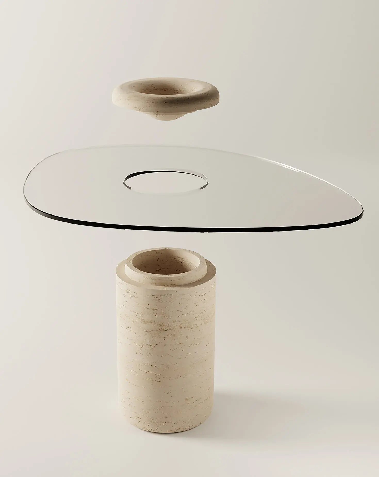 The U Line Uufo Travertine Table Burgio