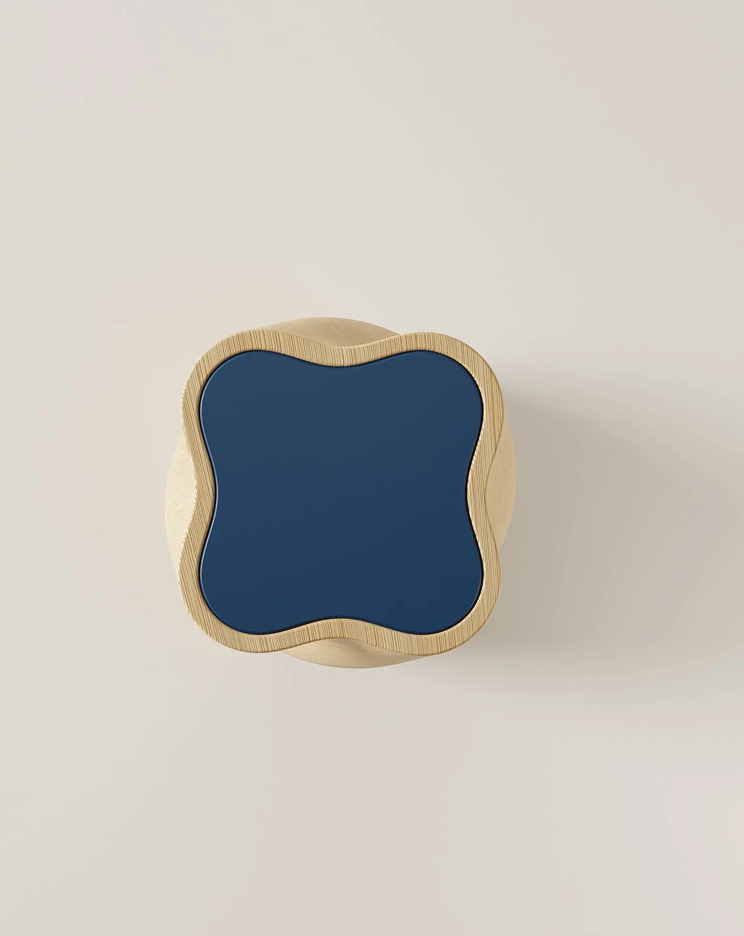 The U Line Wood Inlay Blue Table Burgio