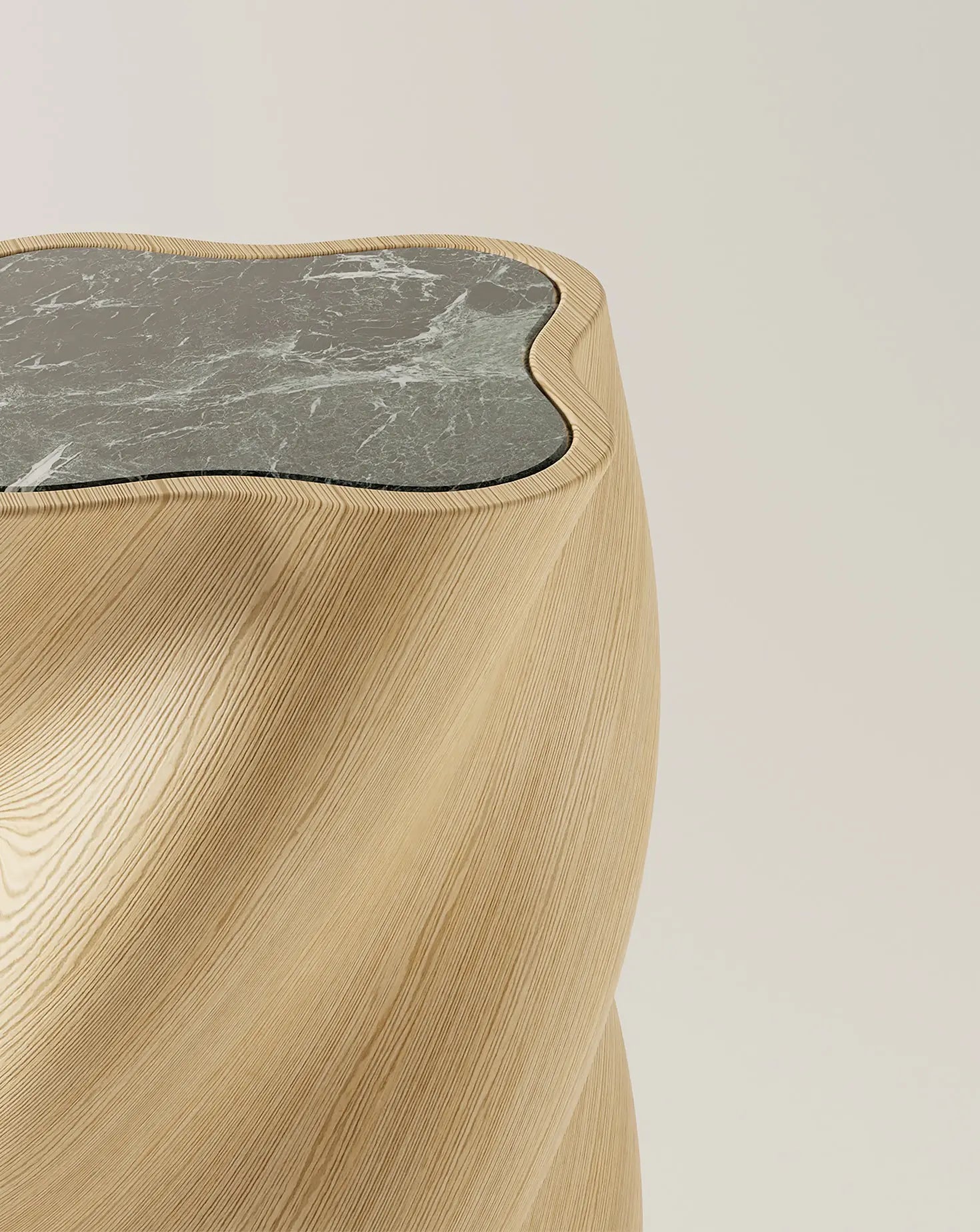 The U Line Wood and Verde Alpi Table Burgio