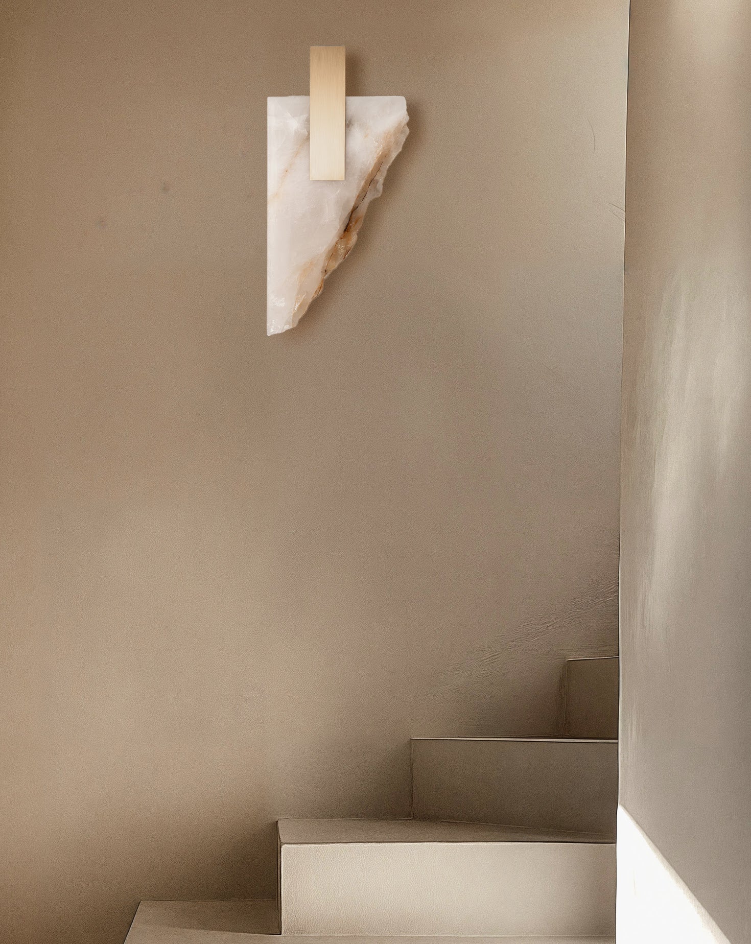 Torn Brushed Brass and Marble Wall Light
