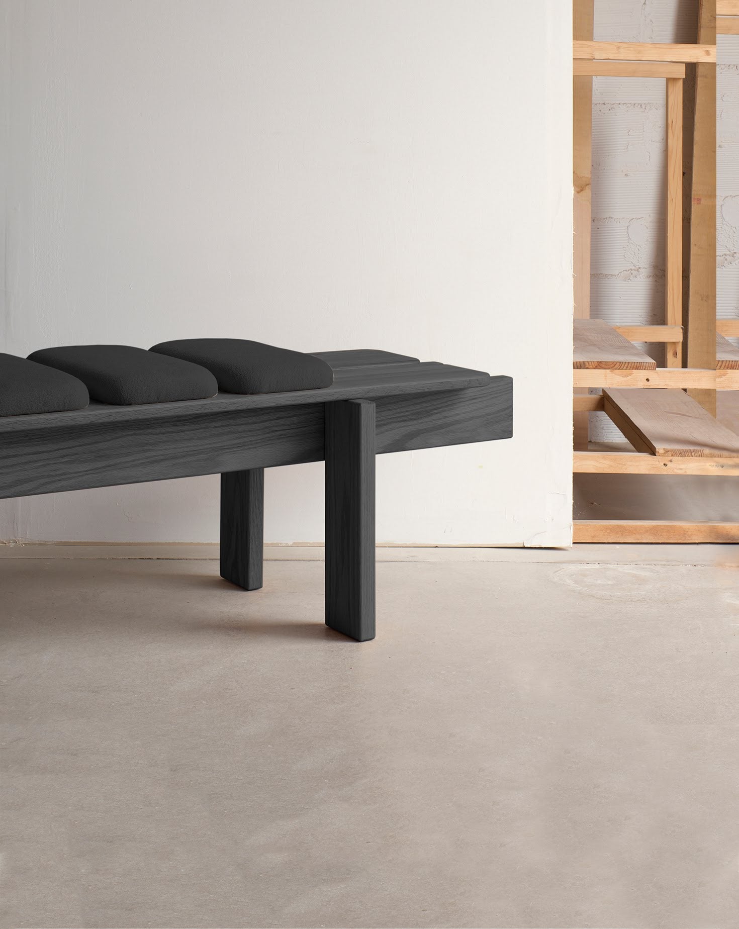 Ueno Beech Black Bench