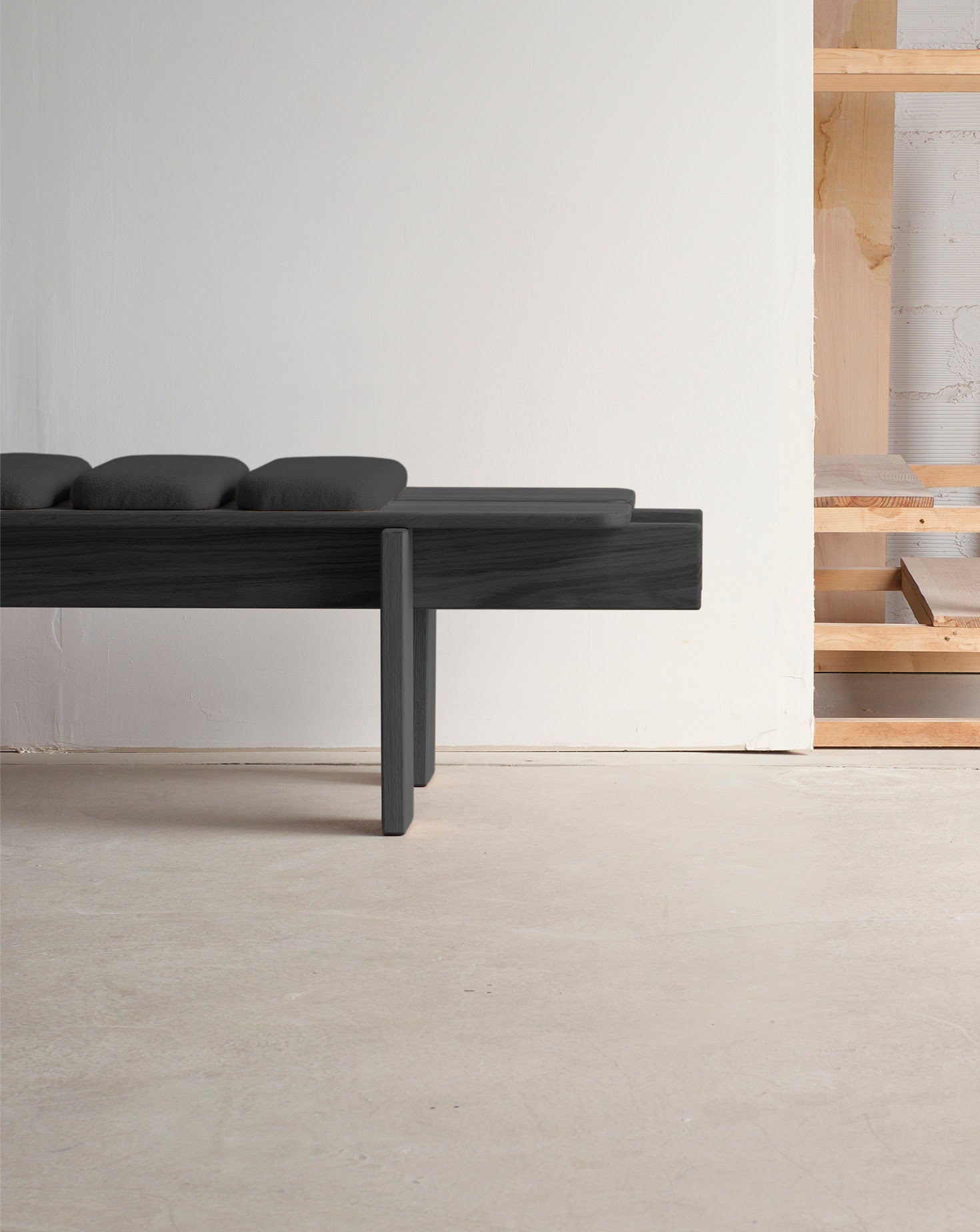 Ueno Beech Black Bench