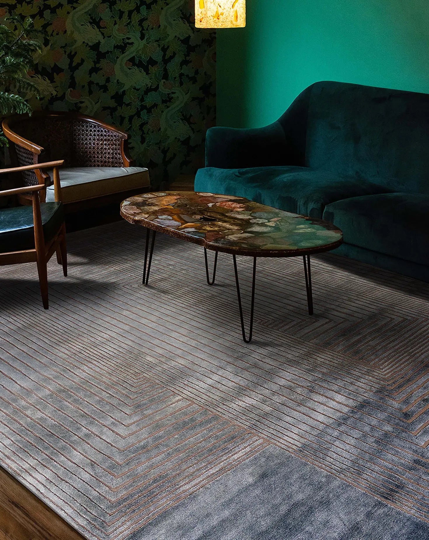 Veneer Blue Rug Hands