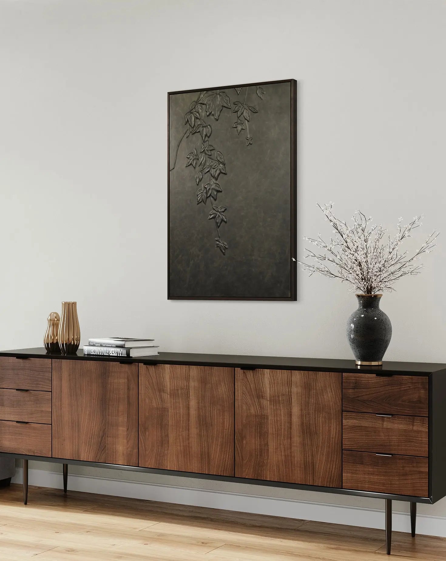 Vine Leather Relief Wall Panel Marrikur Studio