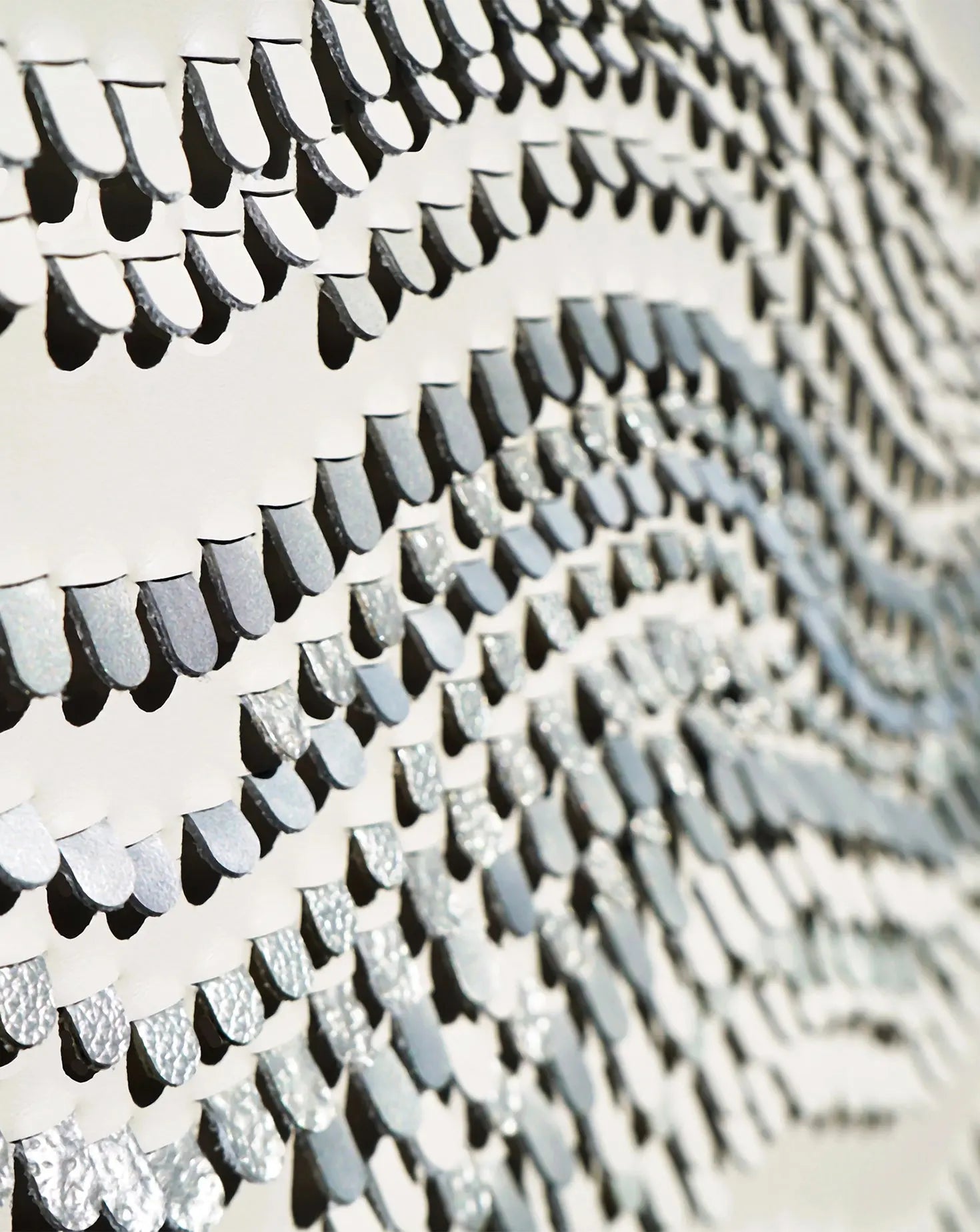 Wave Off White with Silver Wall Art Louise Heighes