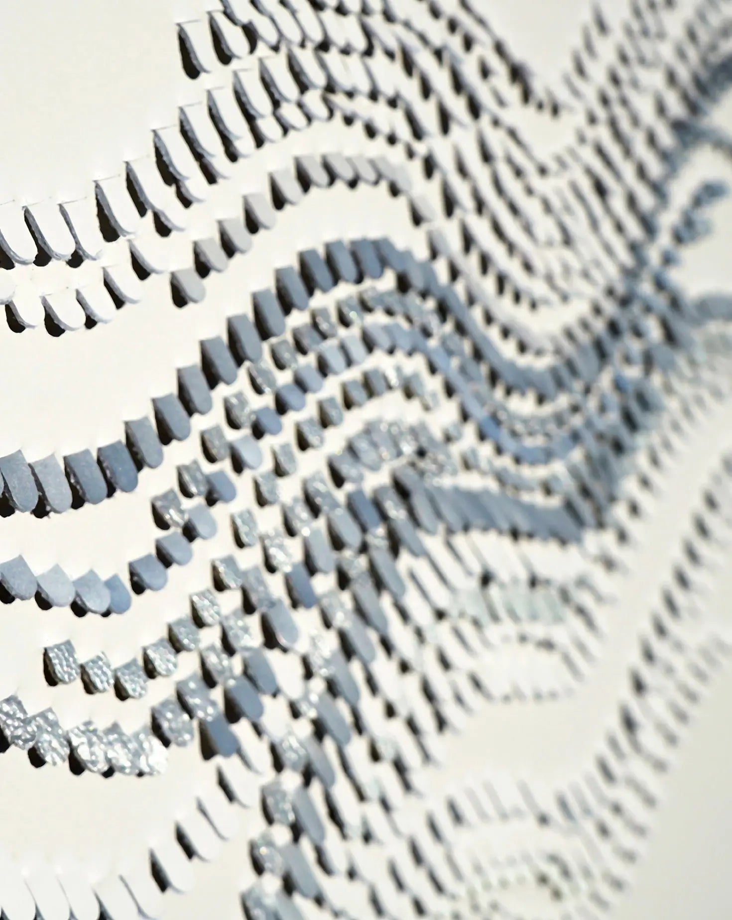 Wave Off White with Silver Wall Art Louise Heighes