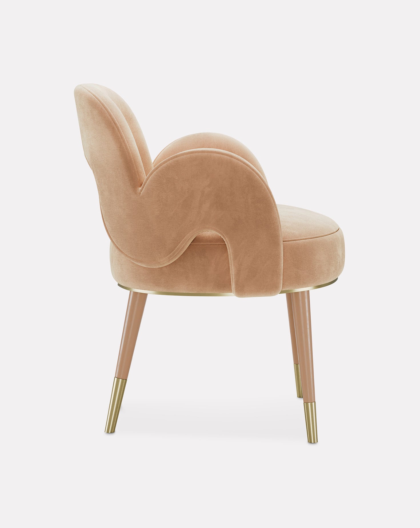 Amuse Chair Wood and Brass Chair