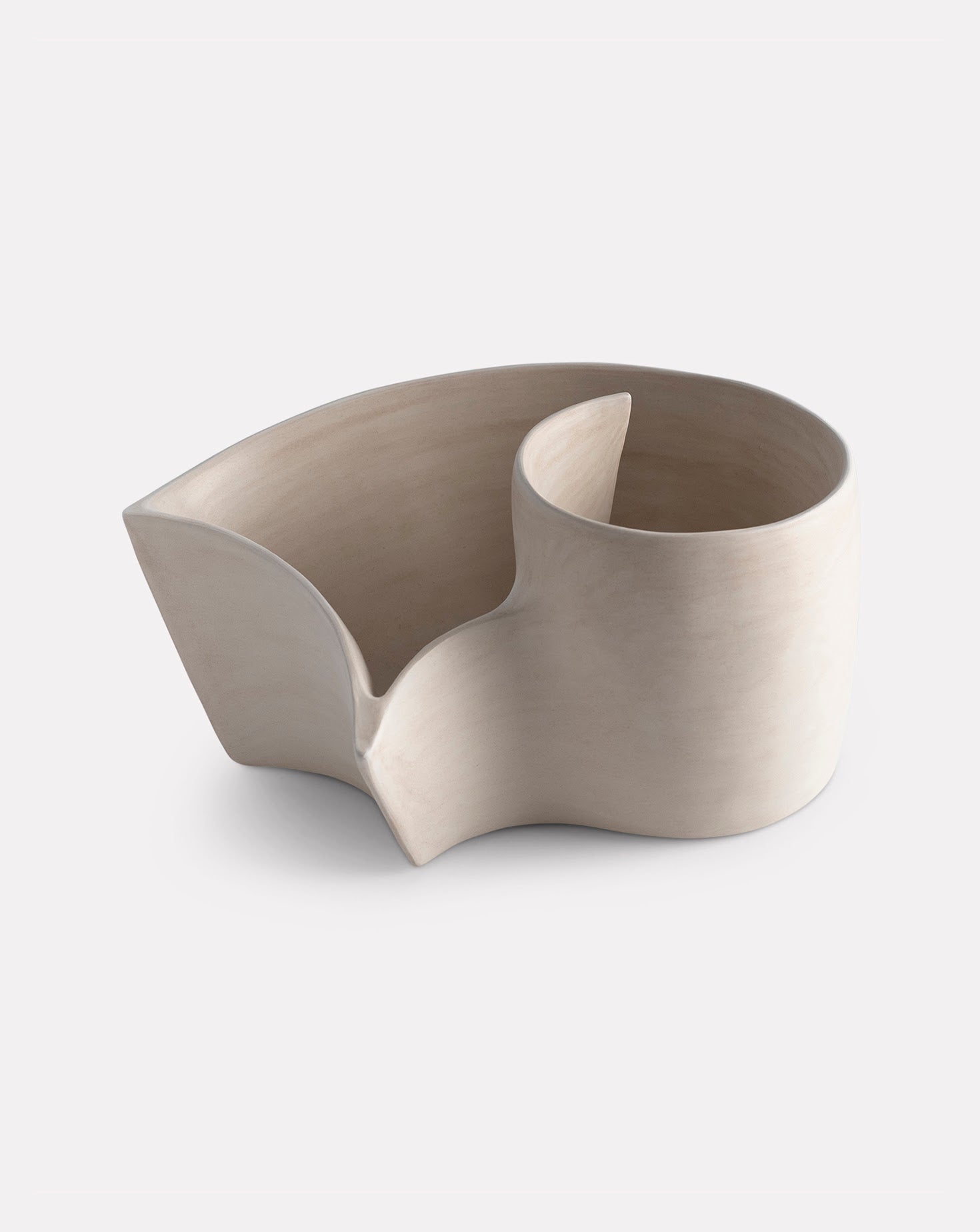 Cream Curl Ceramic Sculptural Vessel