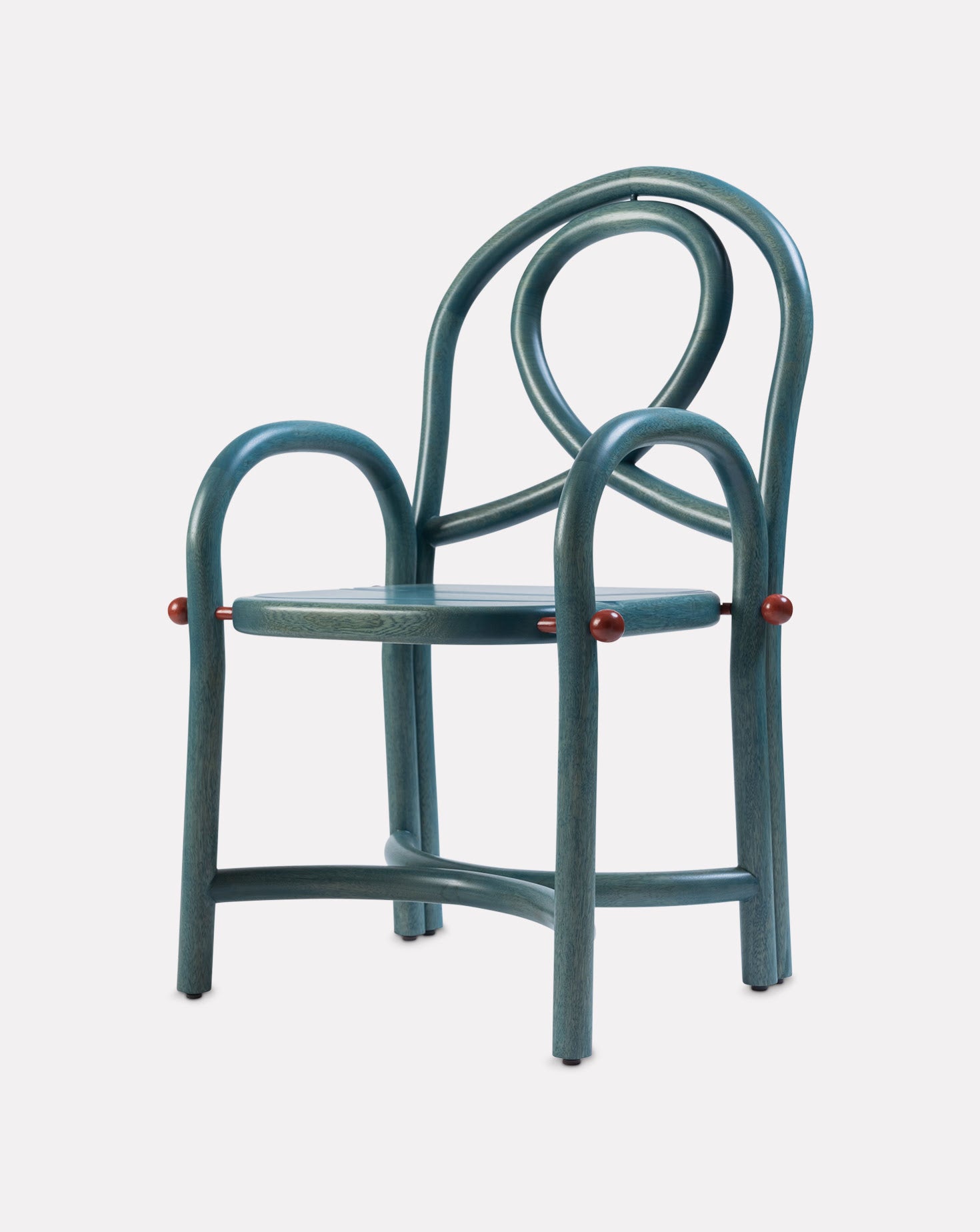 Acil Maple Wood and Carmine Armchair