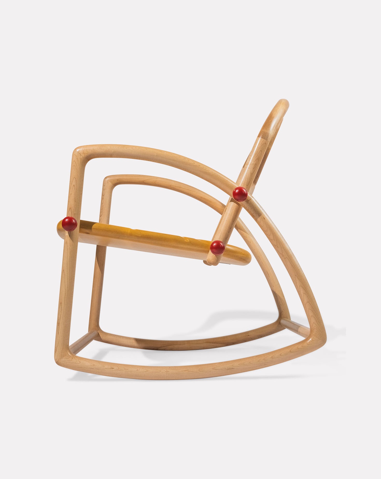 Acil Maple Wood and Carmine Swing Chair
