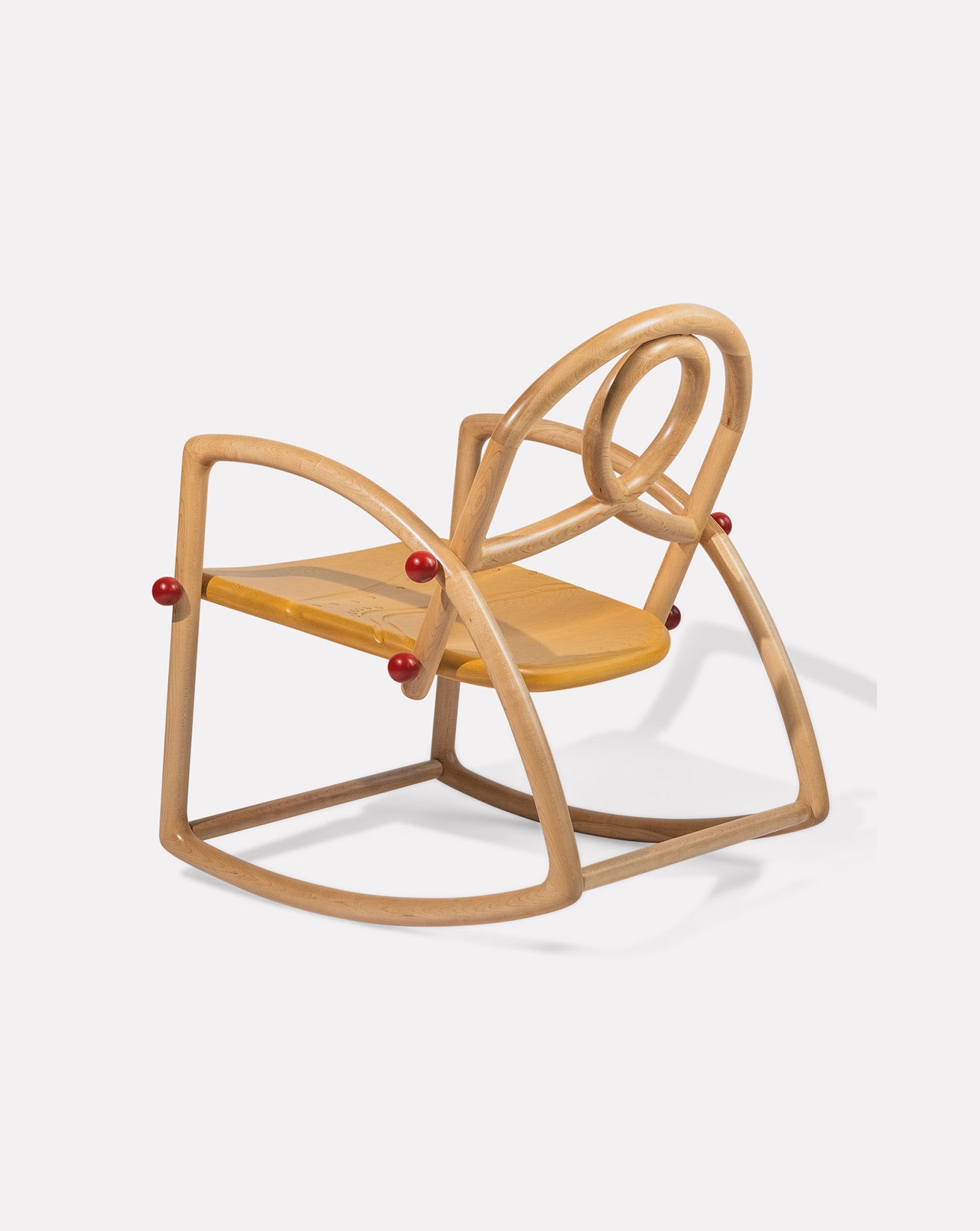 Acil Maple Wood and Carmine Swing Chair