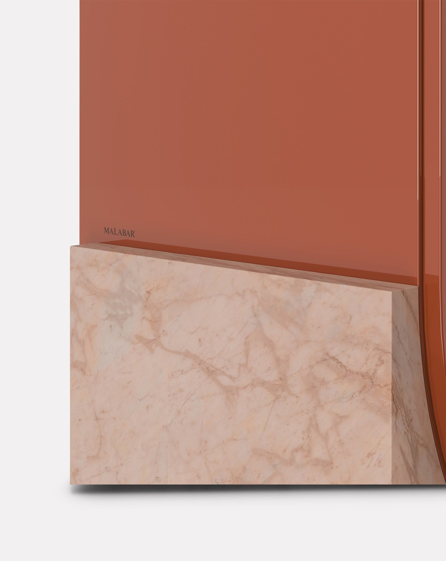 Arkos Bar Lacquered Wood Teracotta Cabinet