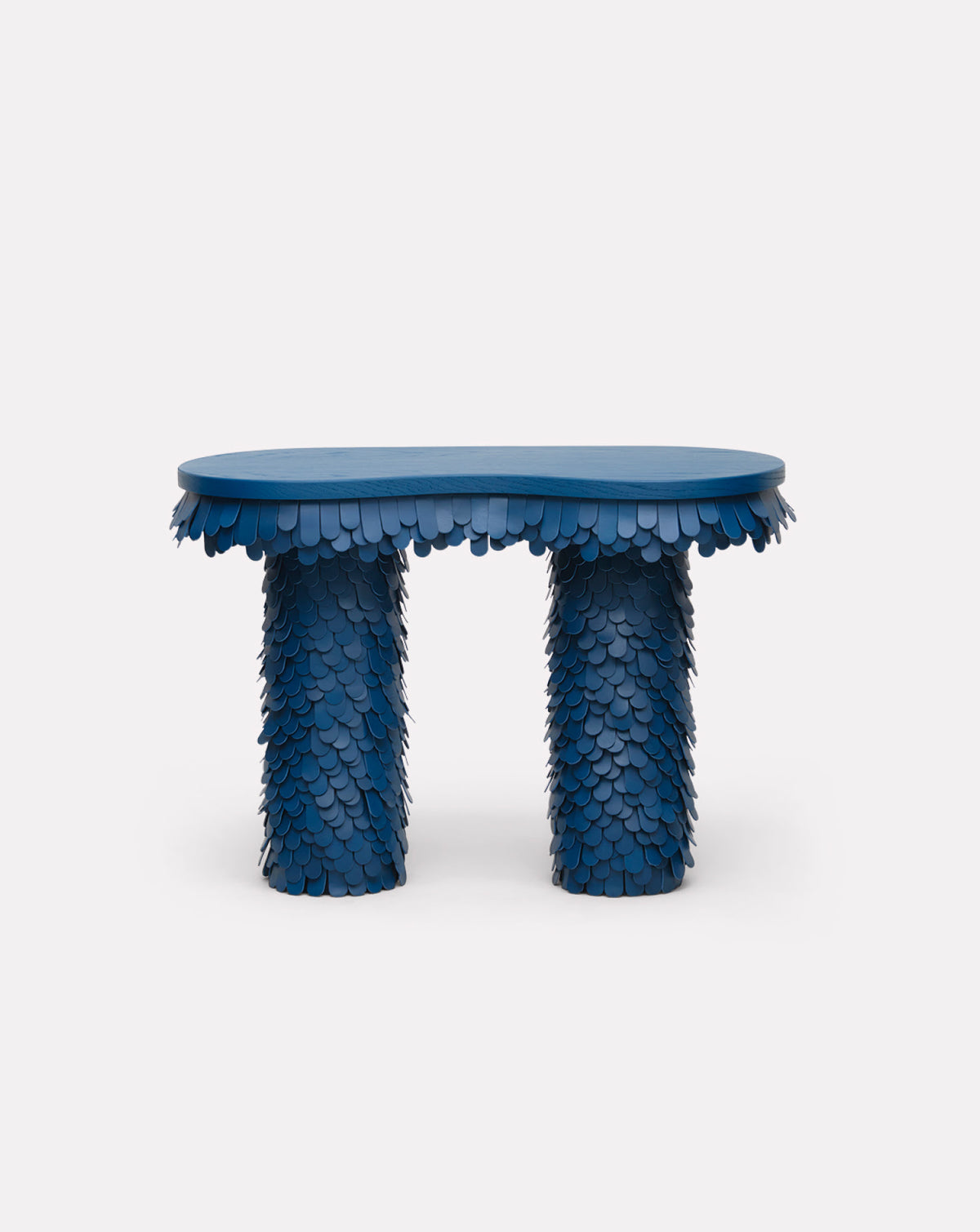 Betsy Wood and Leather Console Table