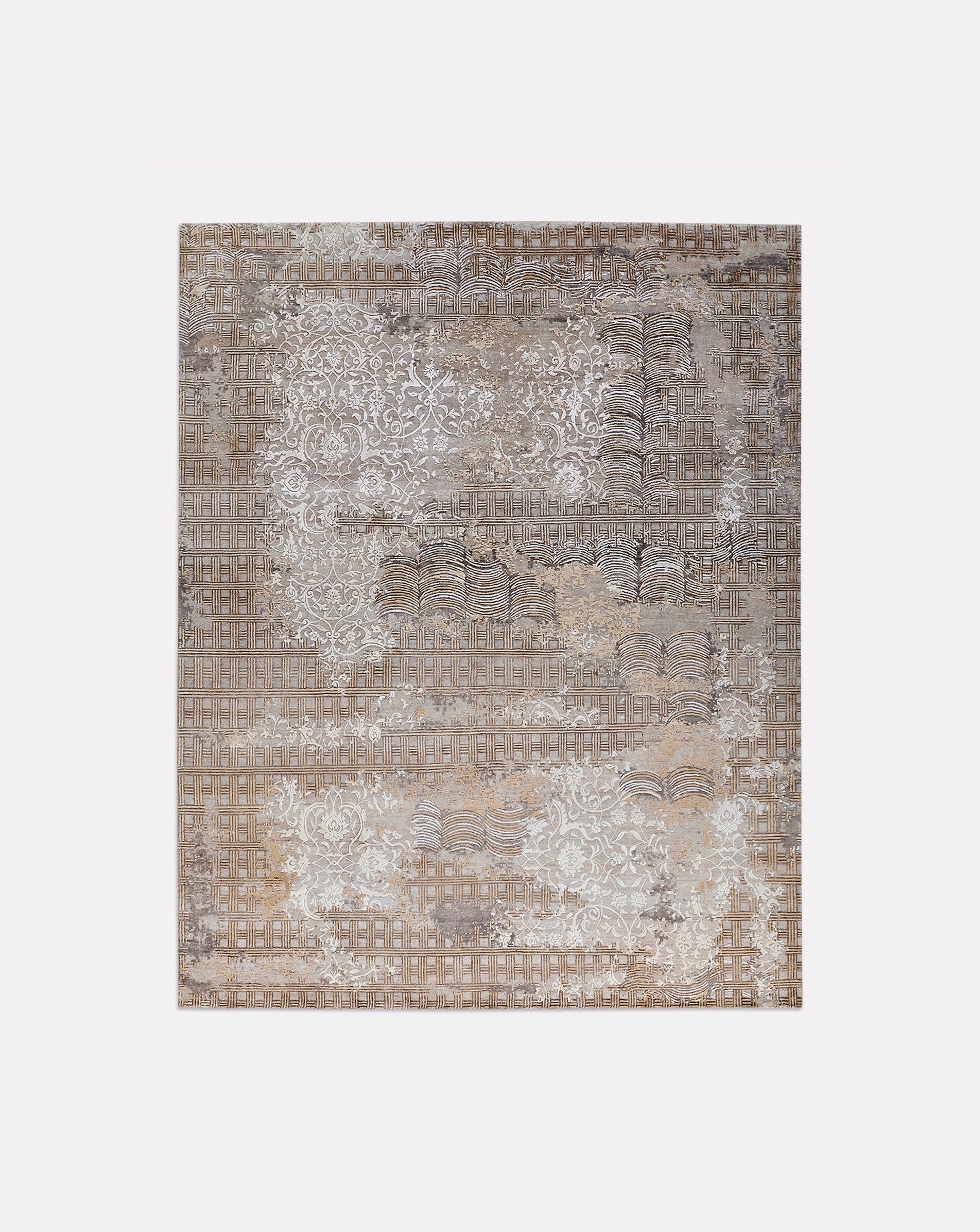 Crosslyn Sand Handknotted Wool and Silk Rug
