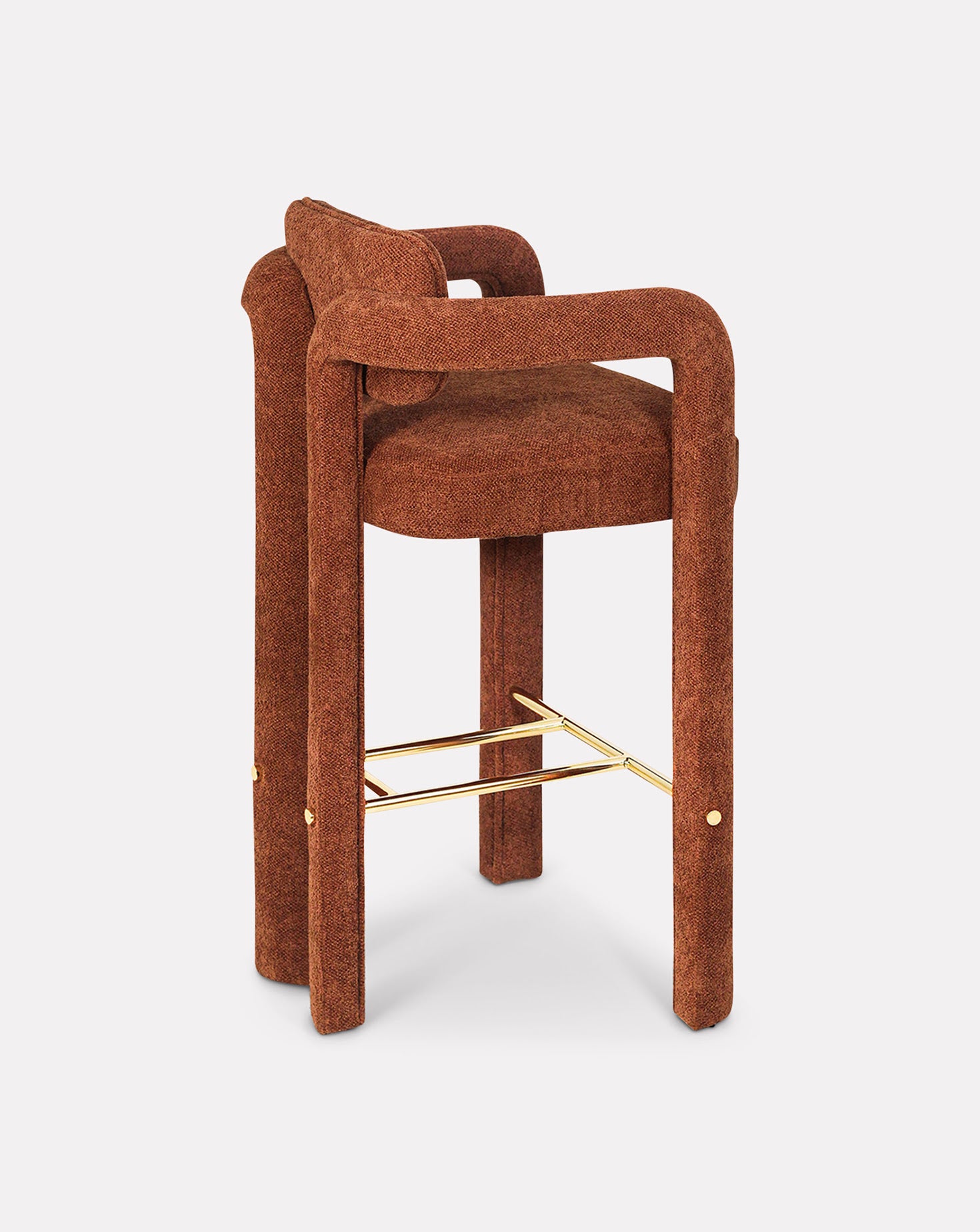 Double Arch Chenille Dark Red Bar Stool