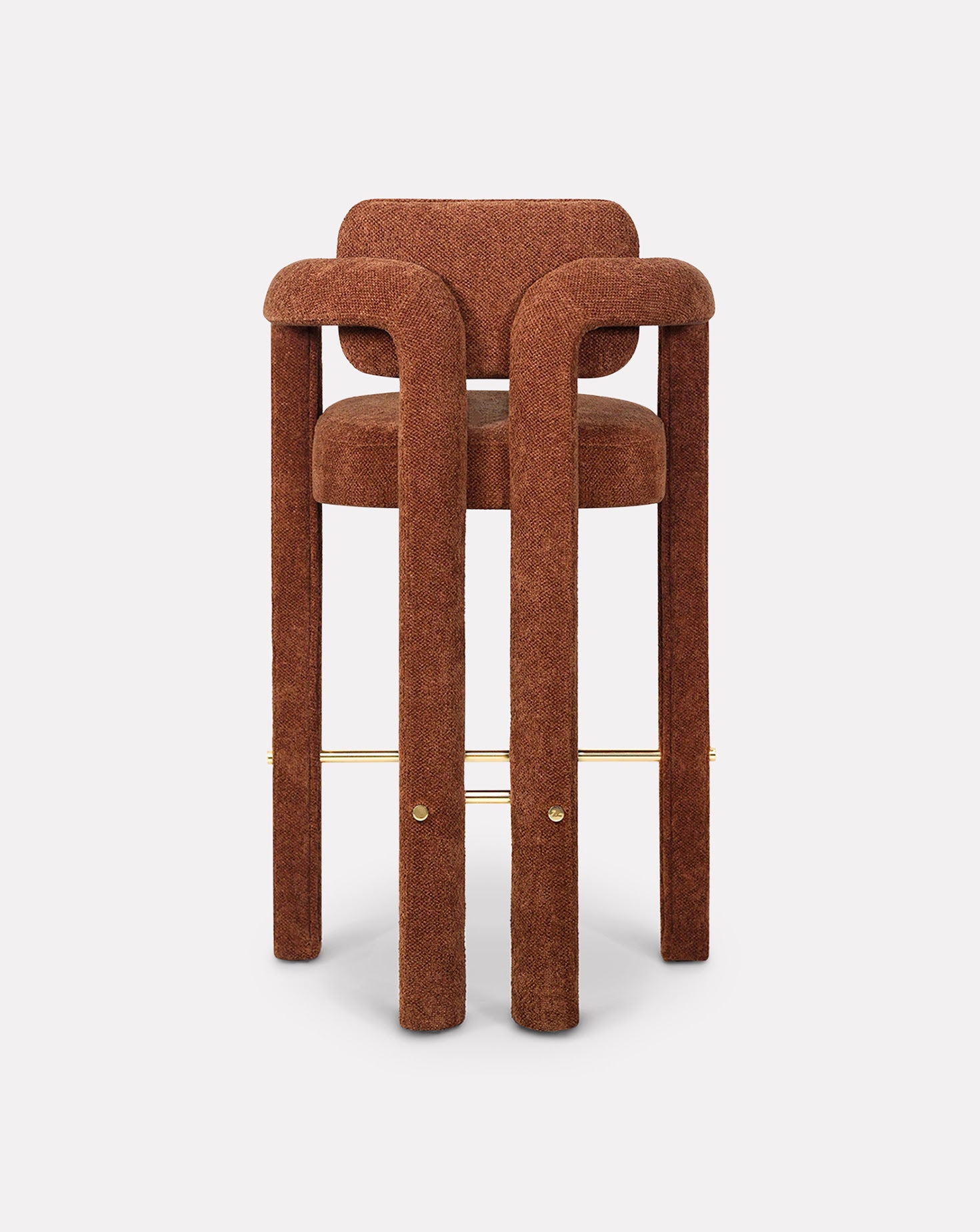 Double Arch Chenille Dark Red Bar Stool