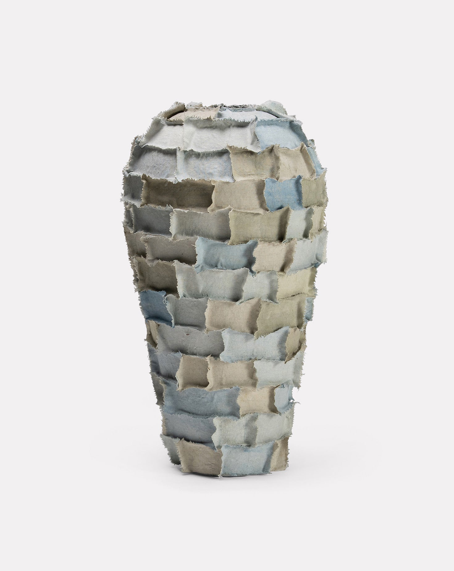 Fabric on Papier-mâché Vase 02