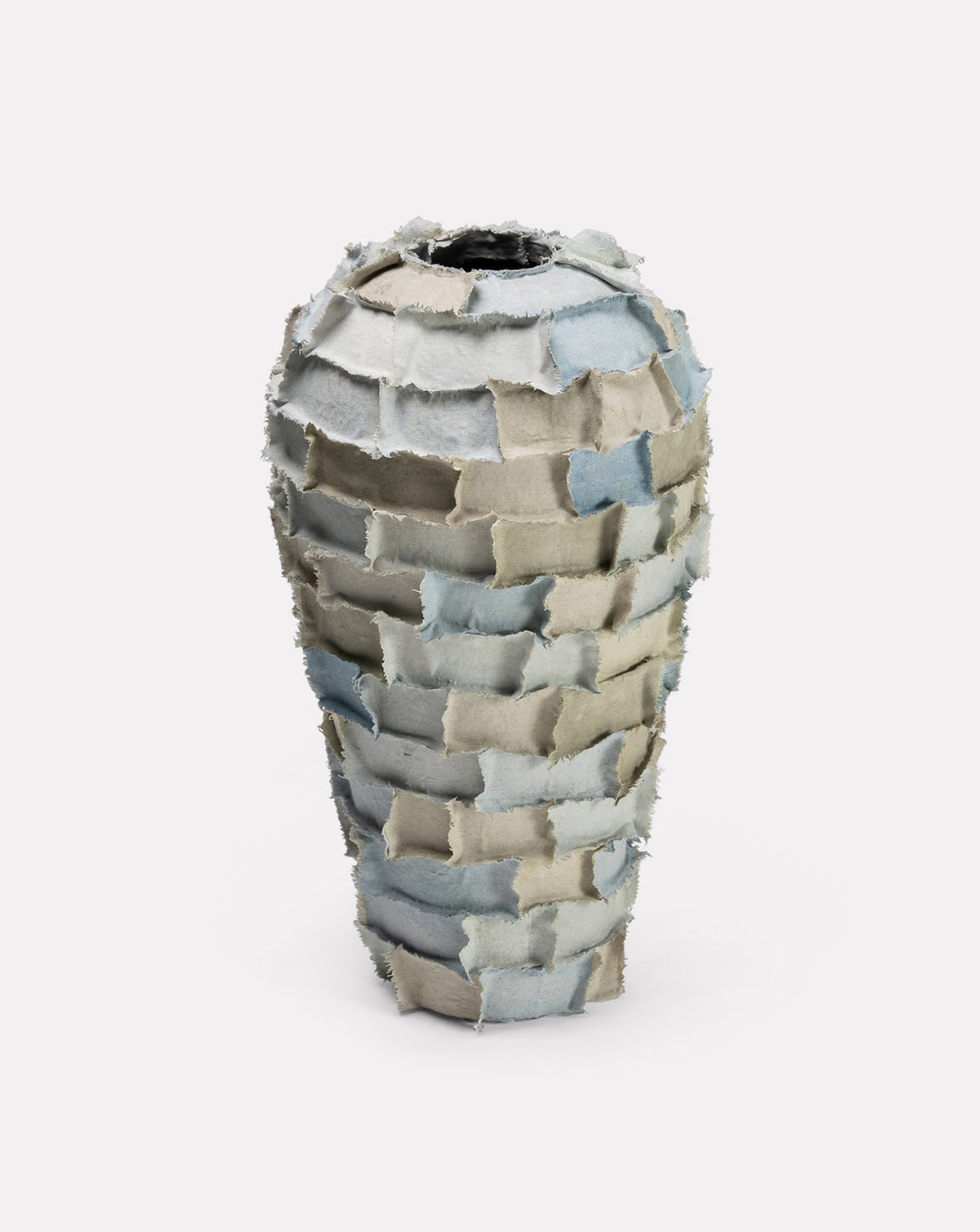 Fabric on Papier-mâché Vase 02