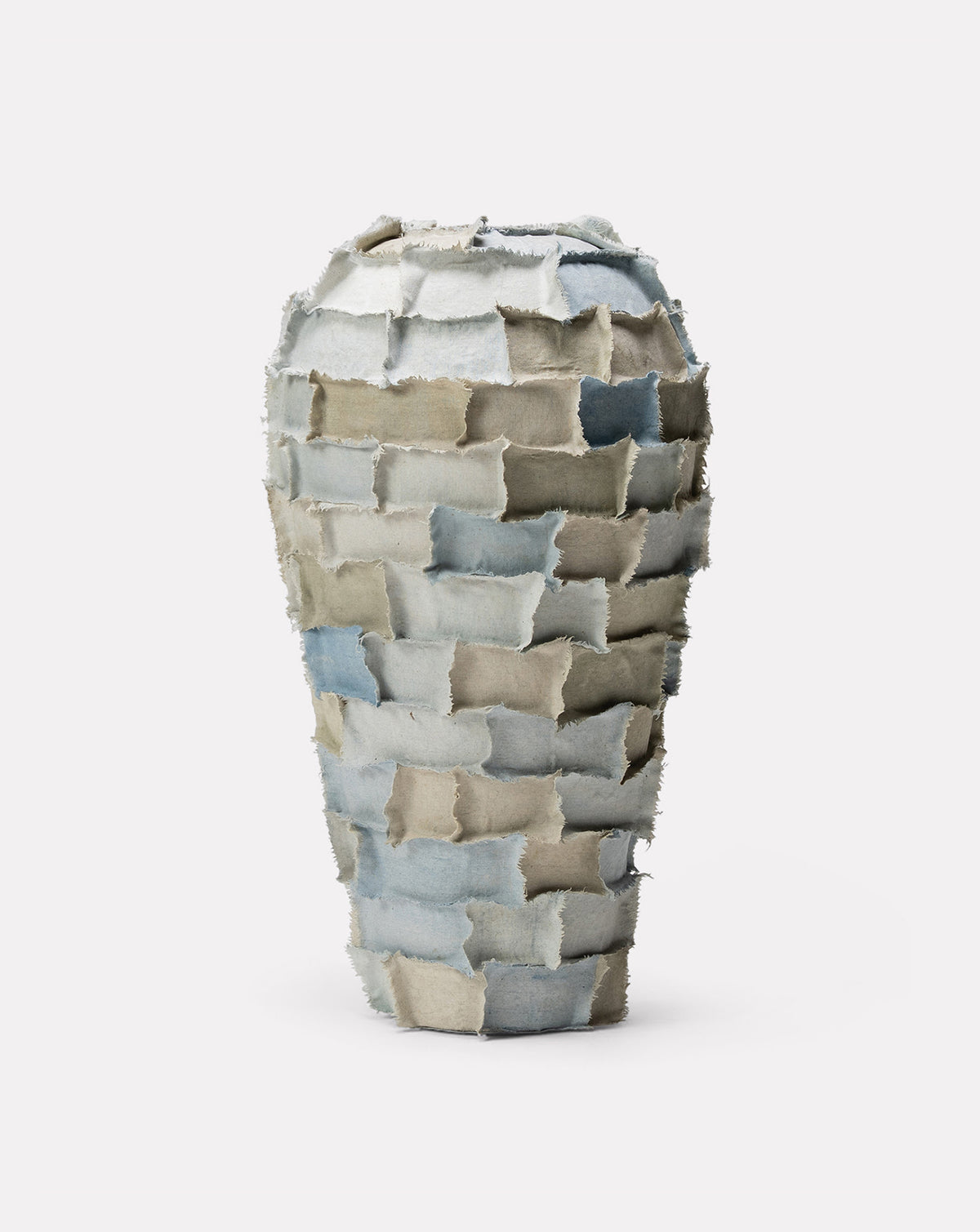 Fabric on Papier-mâché Vase 02