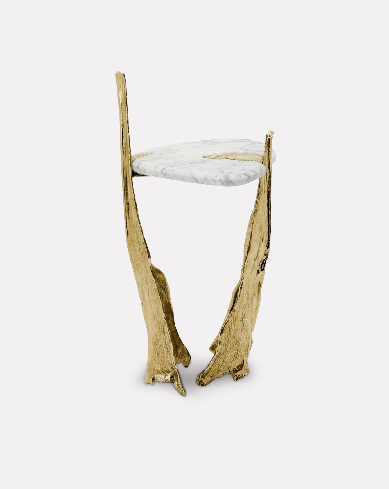 Folia Brass and Marble Side Table