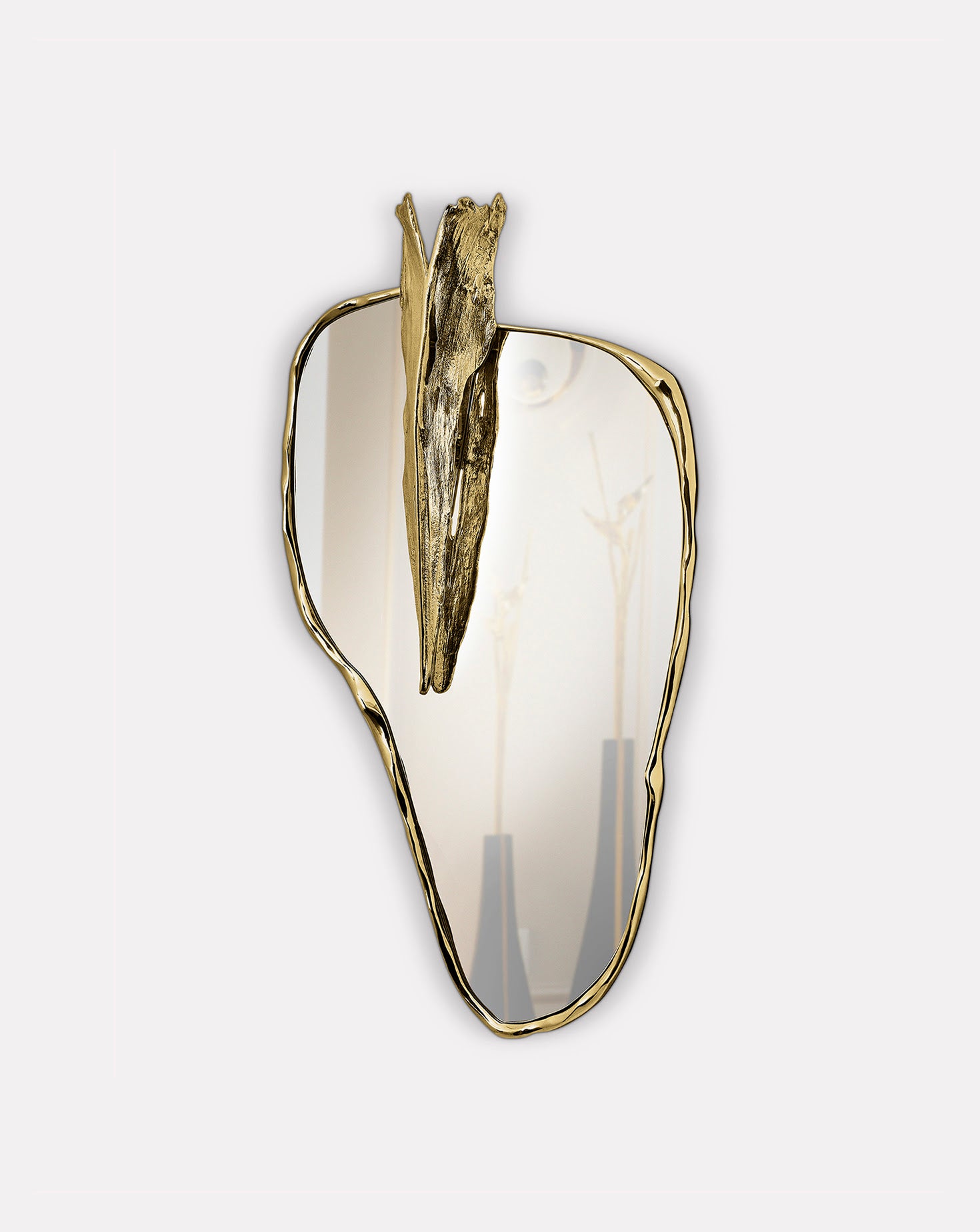 Folia Polished Brass Mirror