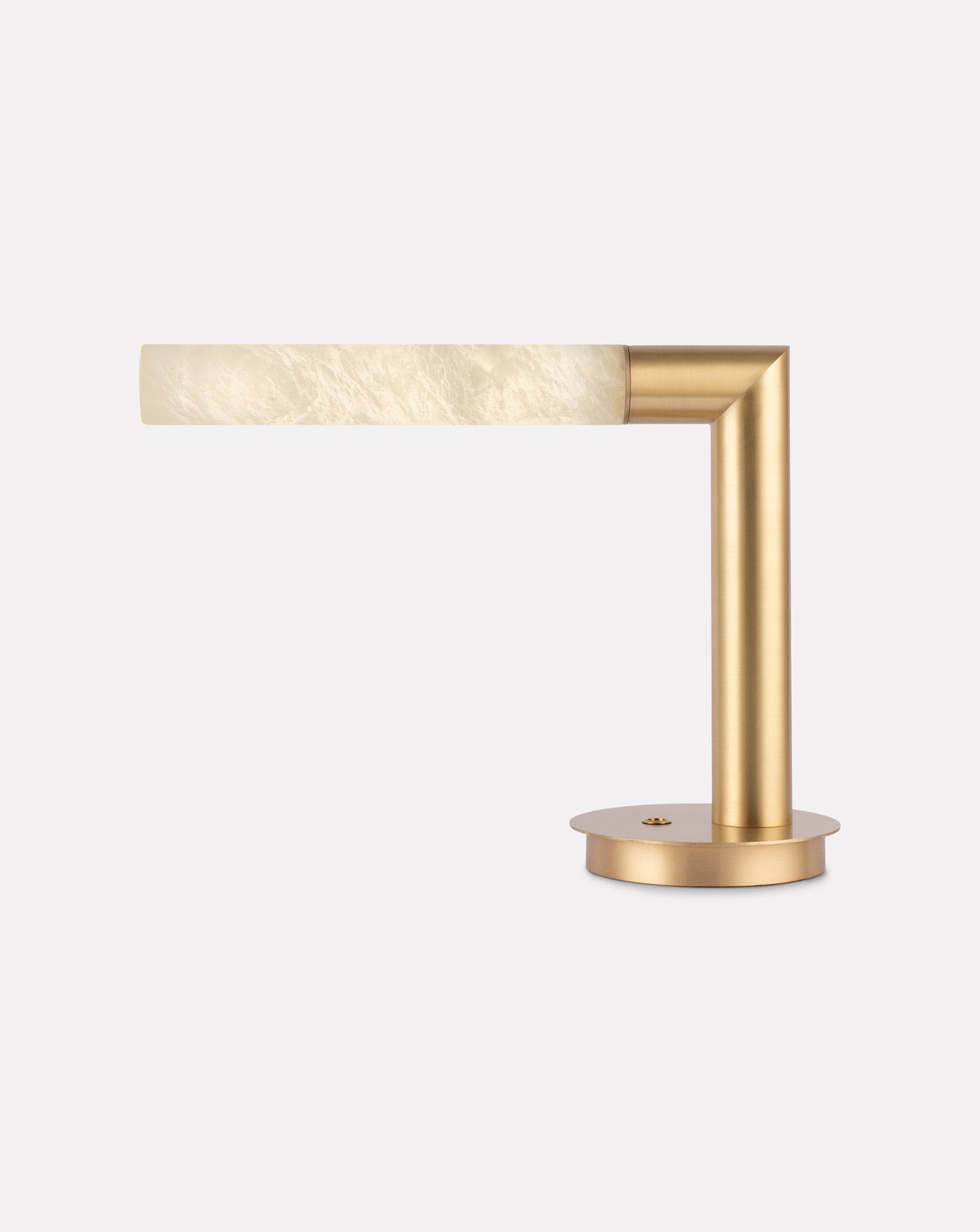 Geo Brass and Alabaster Desk Light