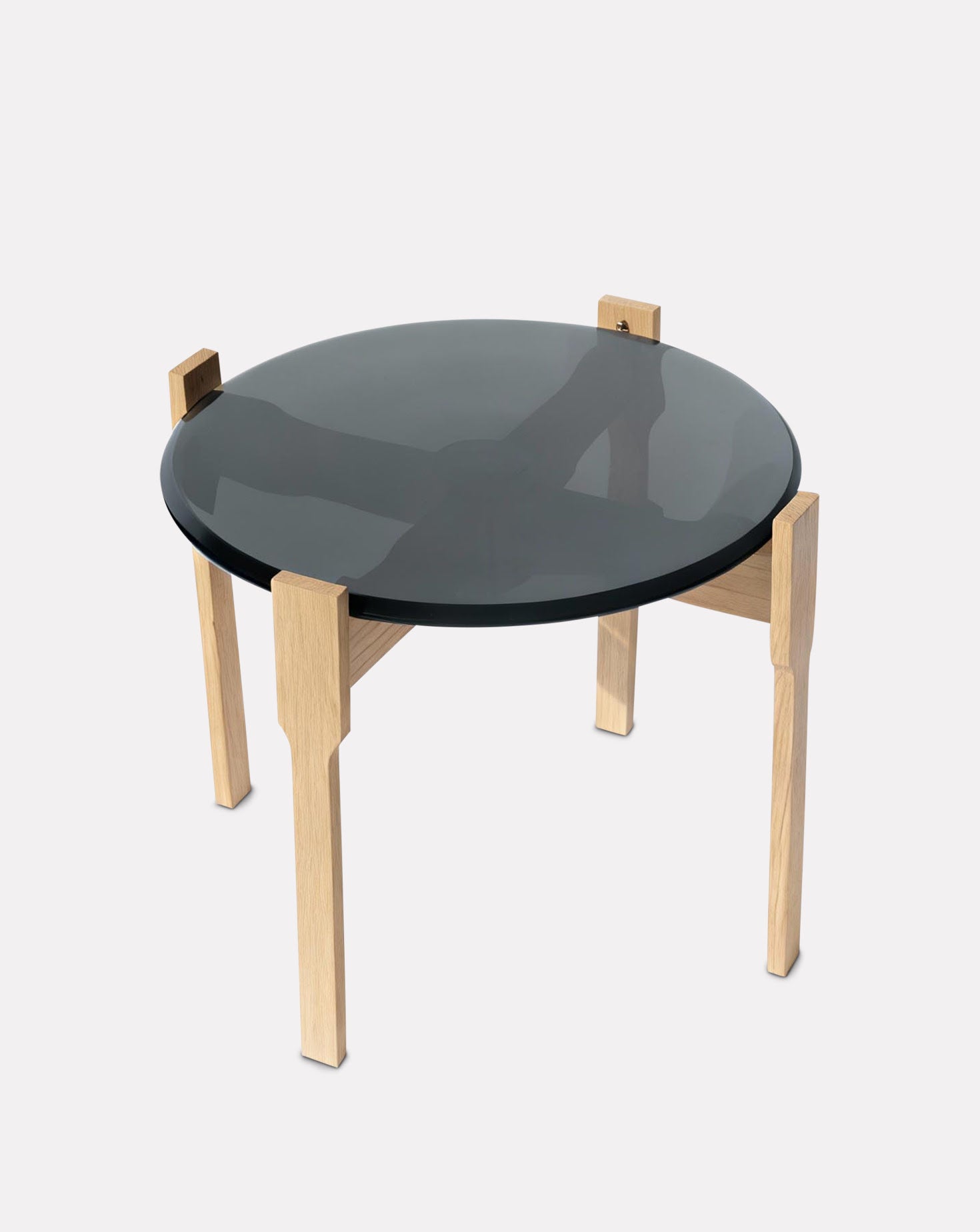 HALO Wooden and Glass Top Side Table
