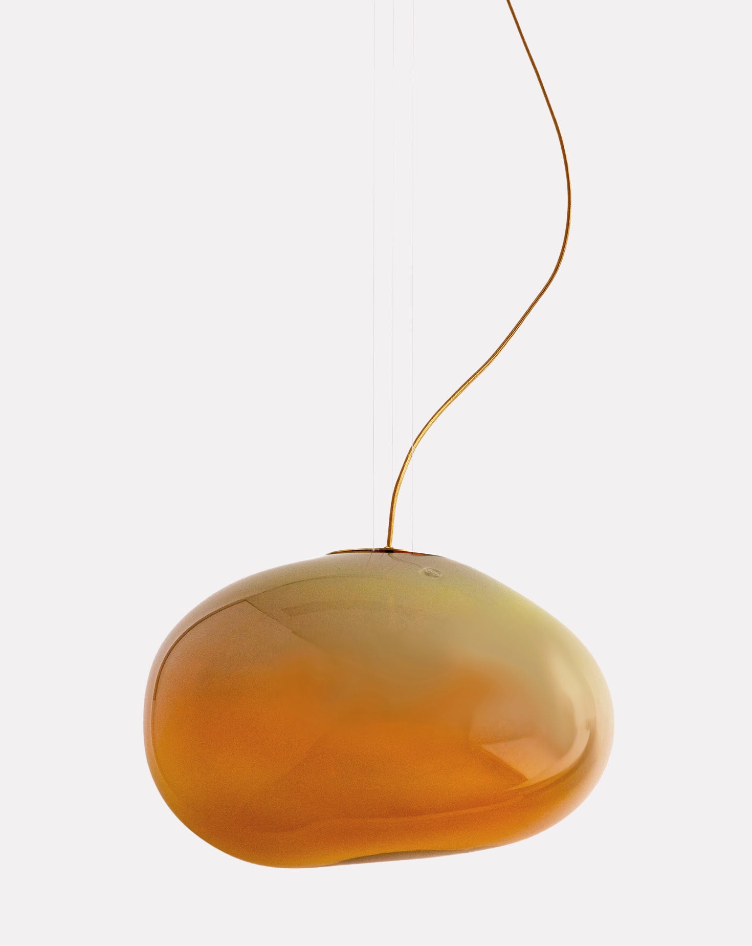 Haumea Convex Amber Iridescent Pendant