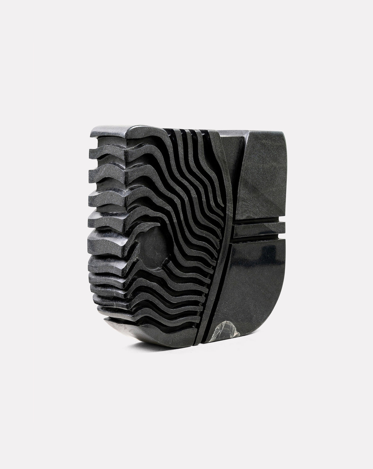 IDA 01 Black Marble Sculptural Vase