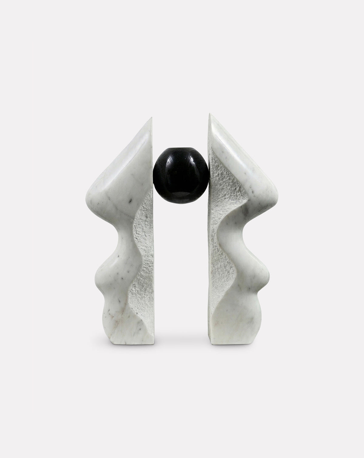 INIKA 06 White & Black Marble Sculptural Vase