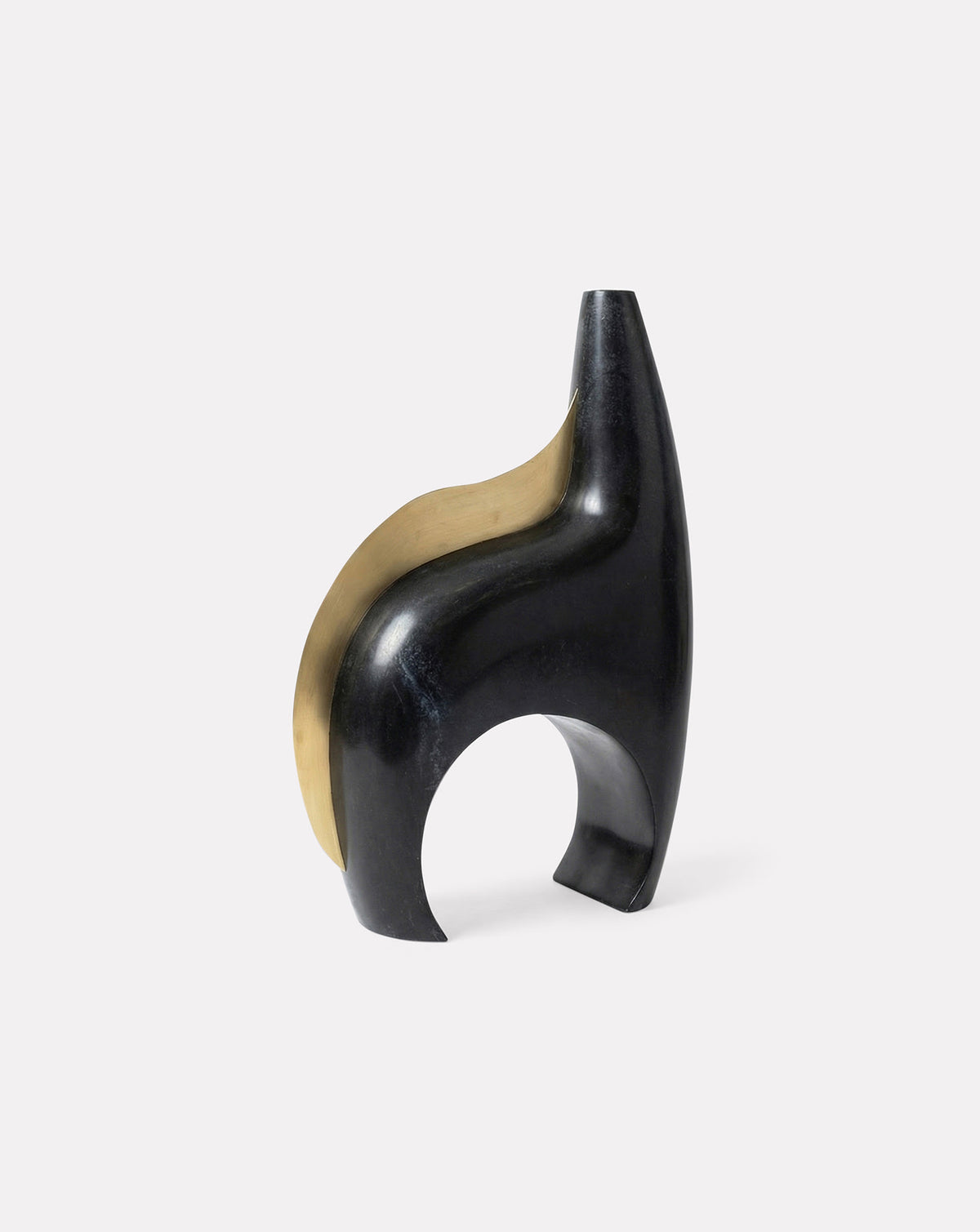 IRA 02 Marble and Brass Sculptural Vase