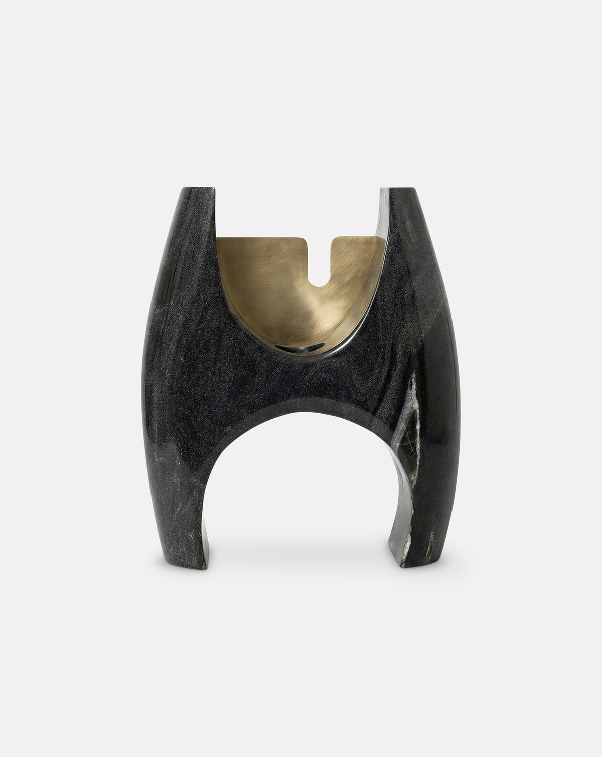IRA 03 Marble and Brass Sculptural Vase